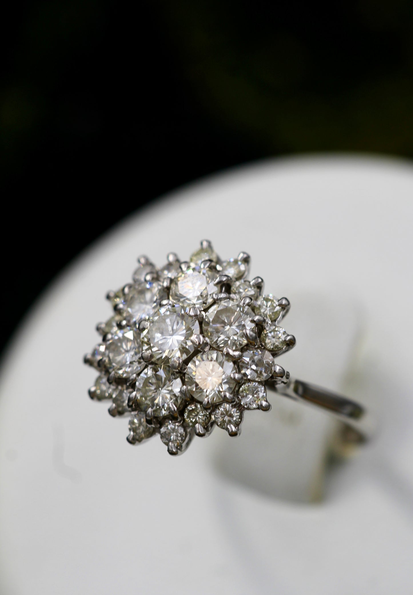 A very fine 18 carat White Gold Diamond Cluster Ring - Robin Haydock Antiques