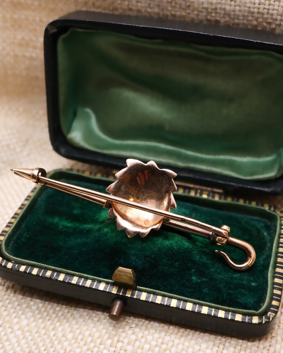 A very fine Antique Diamond & Ruby, Lion Head Stockpin Circa 1880 - Robin Haydock Antique Jewellery
