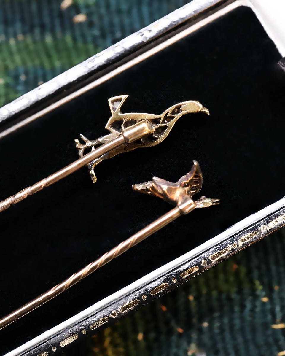 A fine pair of Antique Stick Pins Circa 1880-1900 - Robin Haydock Antique Jewellery