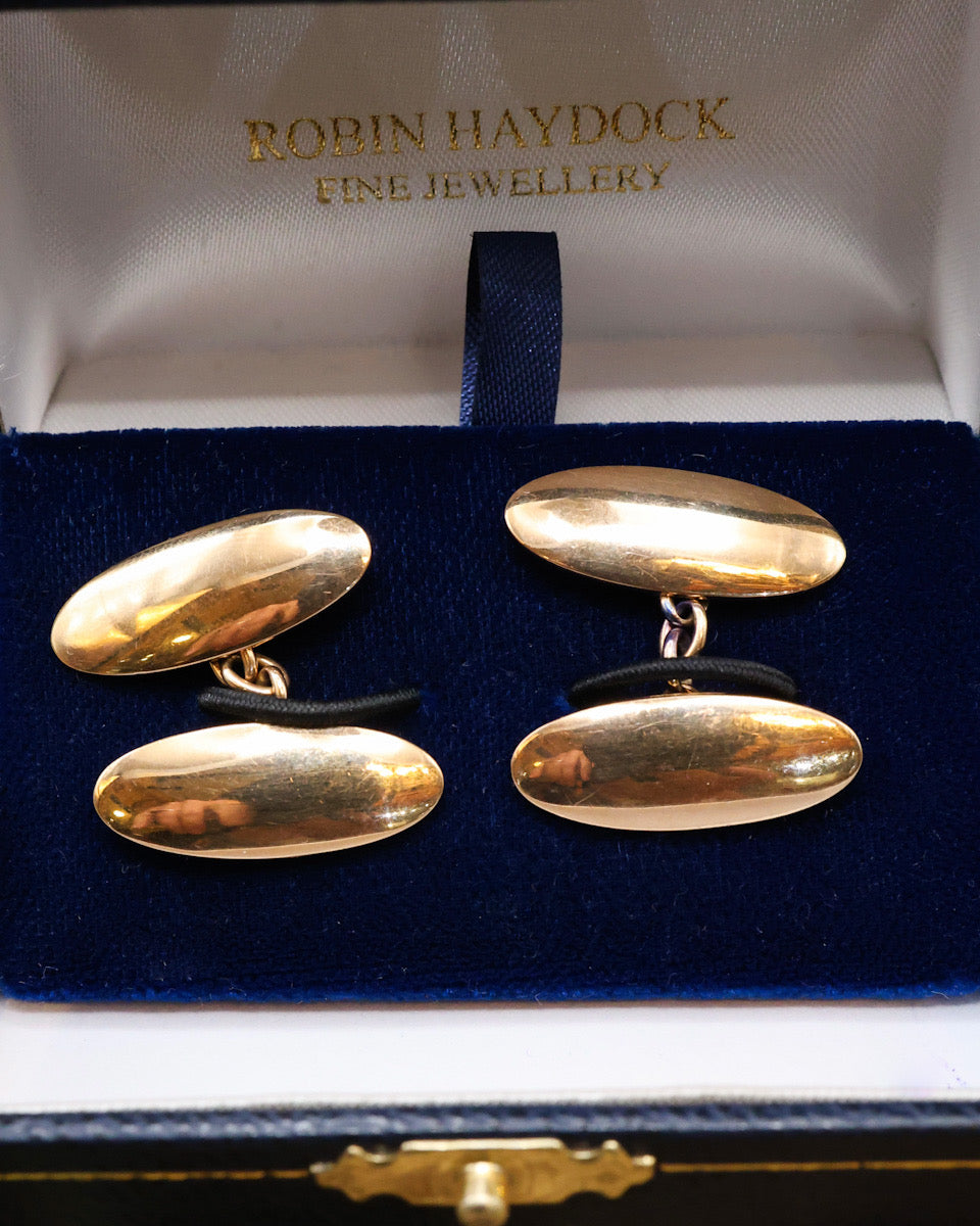 Antique 15 carat (Marked) Yellow Gold Cufflinks - Robin Haydock Antique Jewellery