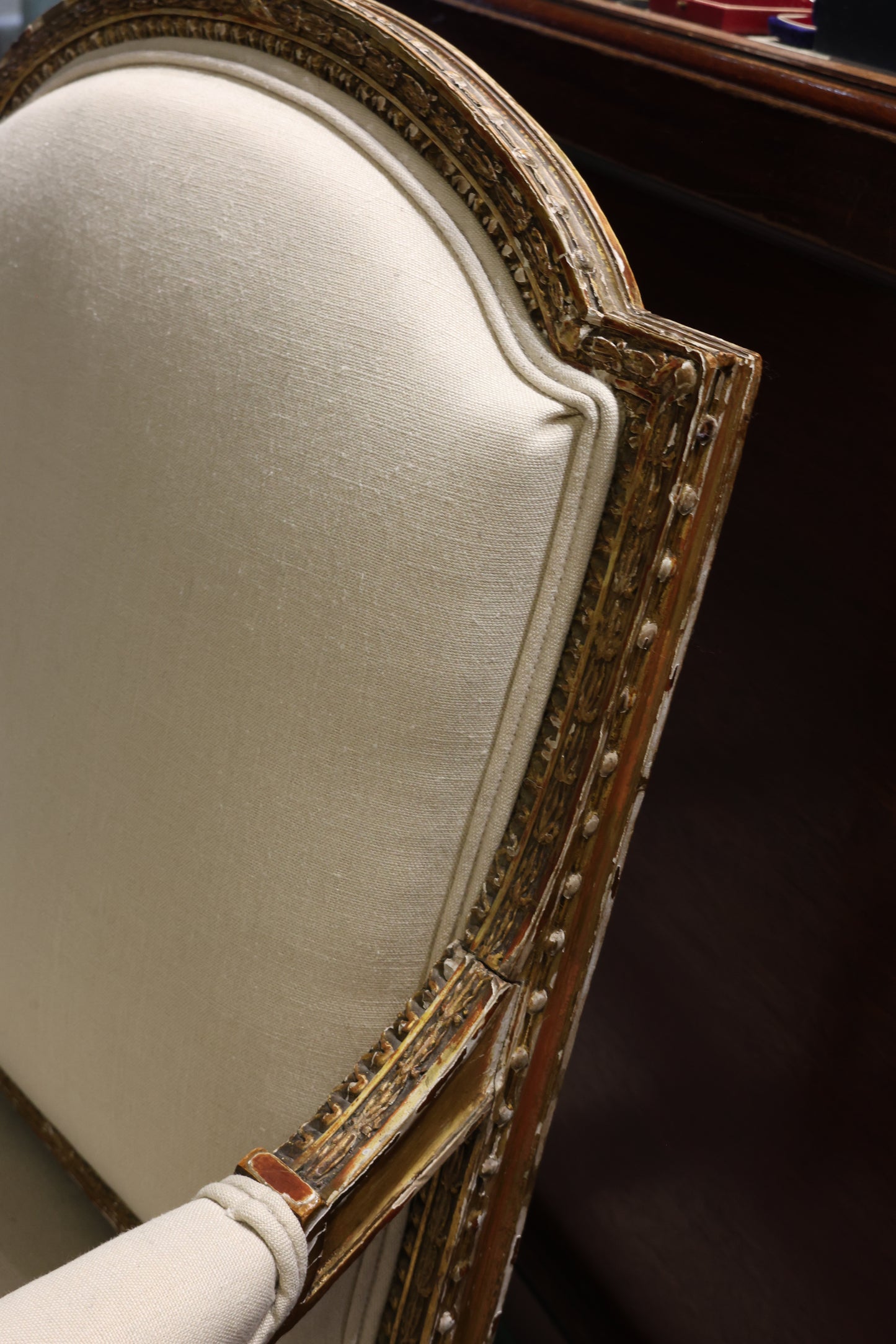 A handsome pair of late 19th century (Circa.1870), Antique carved giltwood fauteils in the style of Georges Jacob - Robin Haydock Antiques
