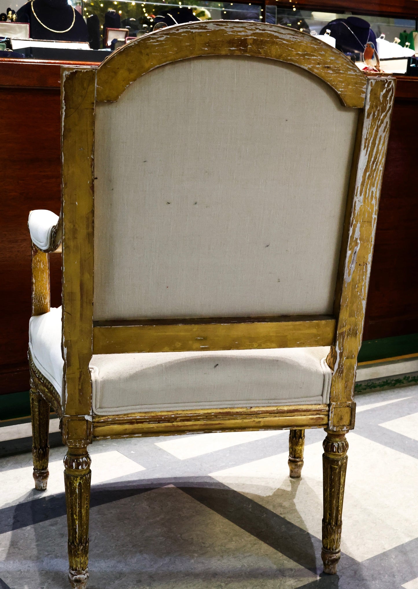 A handsome pair of late 19th century (Circa.1870), Antique carved giltwood fauteils in the style of Georges Jacob - Robin Haydock Antiques