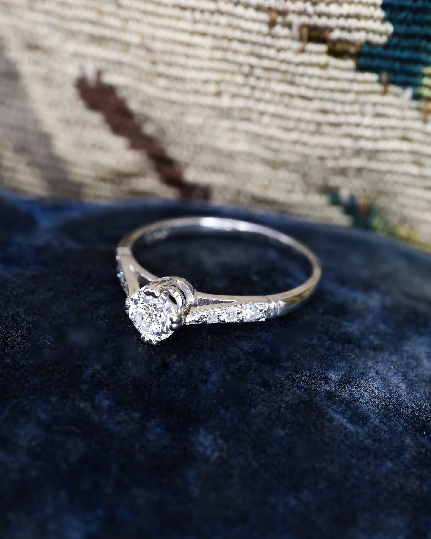 A very fine Platinum Solitaire Diamond Ring Circa 1959 - Robin Haydock Antique Jewellery