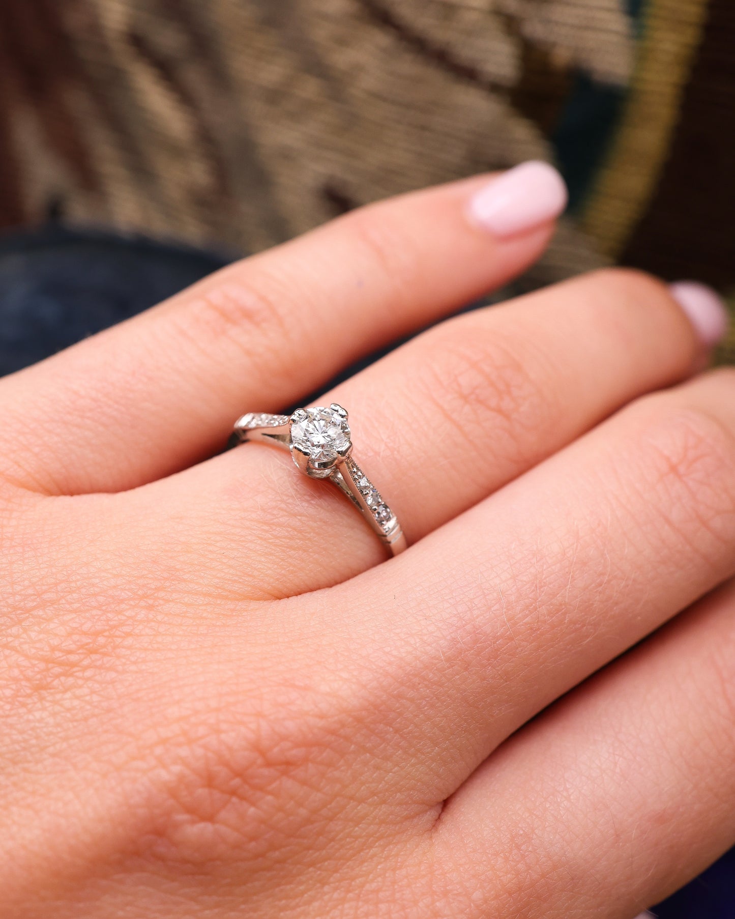 A very fine Platinum Solitaire Diamond Ring Circa 1959 - Robin Haydock Antique Jewellery