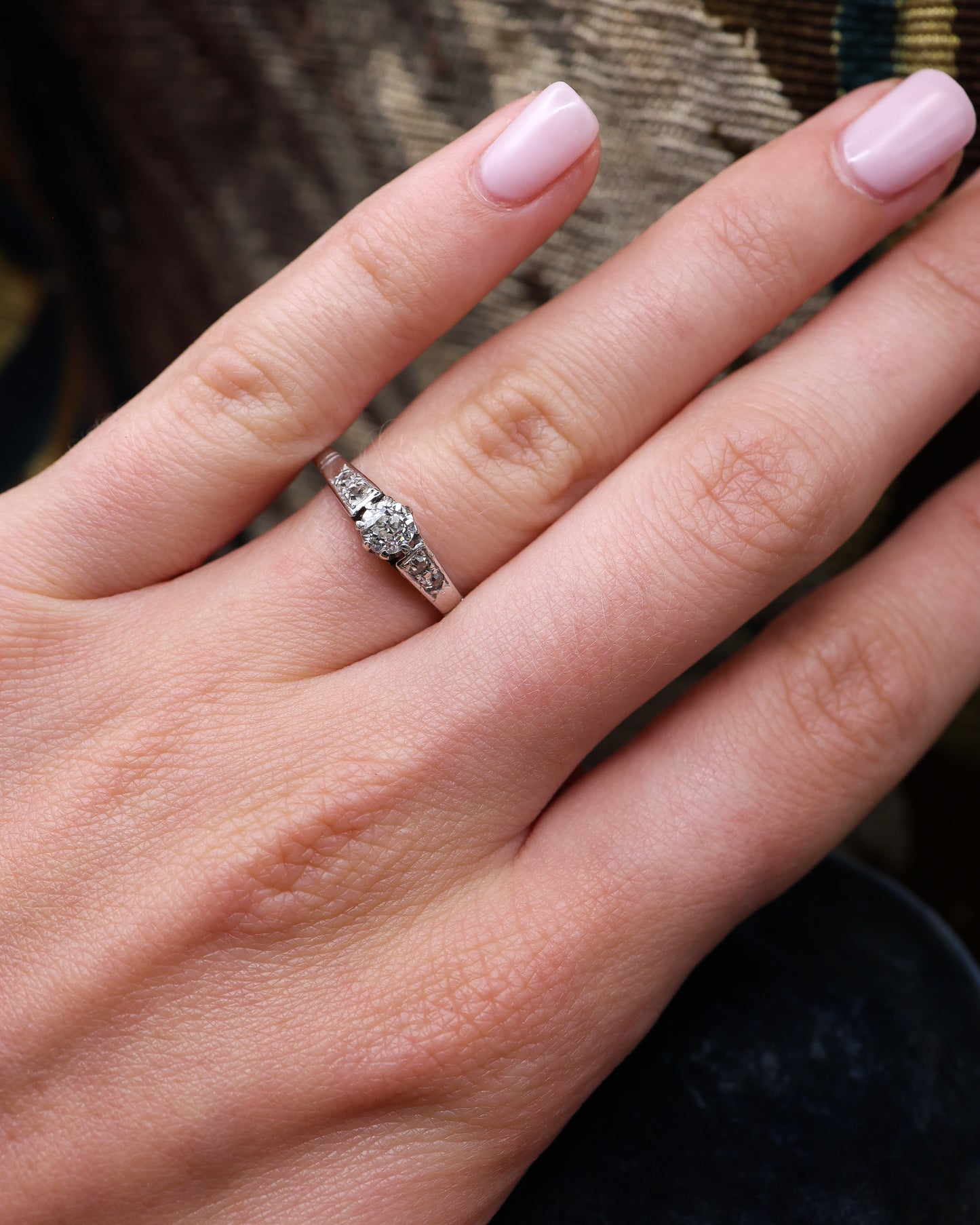 18ct White Gold & Platinum 0.35ct Diamond Solitaire Diamond Ring Circa 1935 - Robin Haydock Antique Jewellery