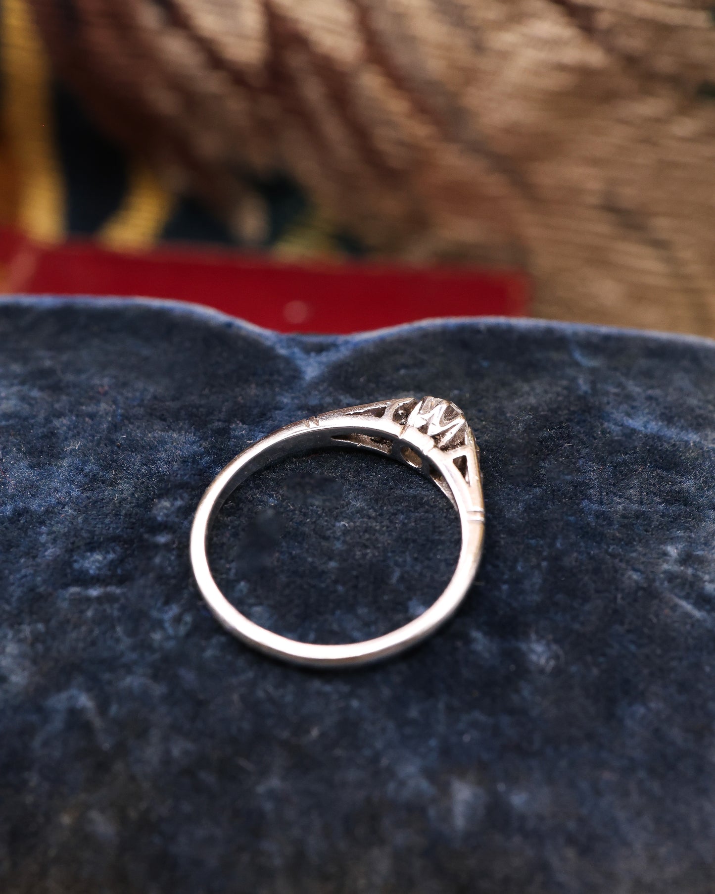 18ct White Gold & Platinum 0.35ct Diamond Solitaire Diamond Ring Circa 1935 - Robin Haydock Antique Jewellery