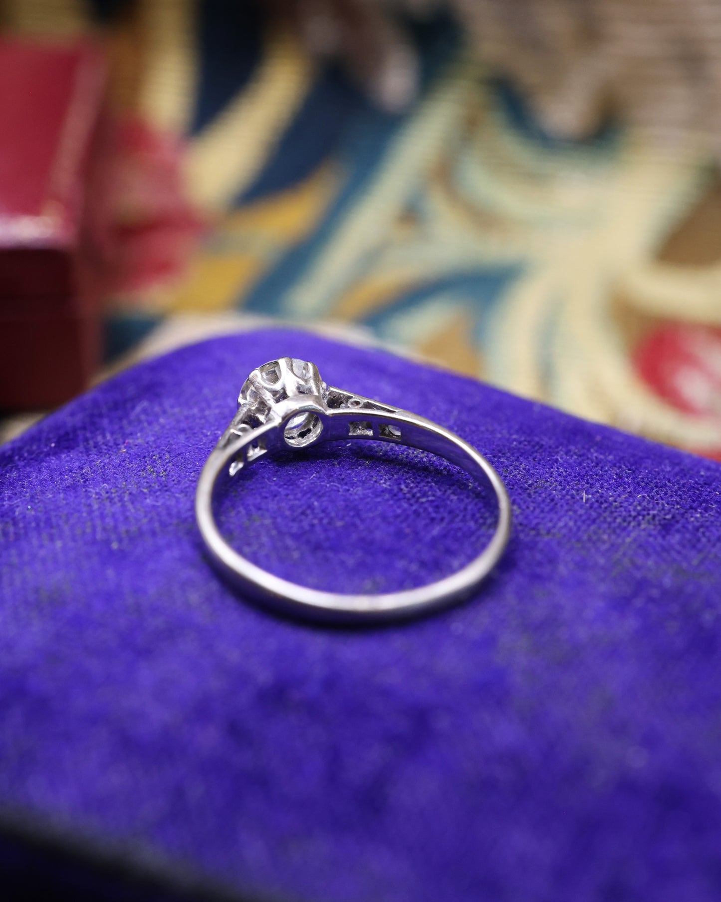 A very fine 18 Carat White Gold, 0.80 Carat, Old European Cut, Diamond Solitaire Ring. Circa 1930 - Robin Haydock Antique Jewellery