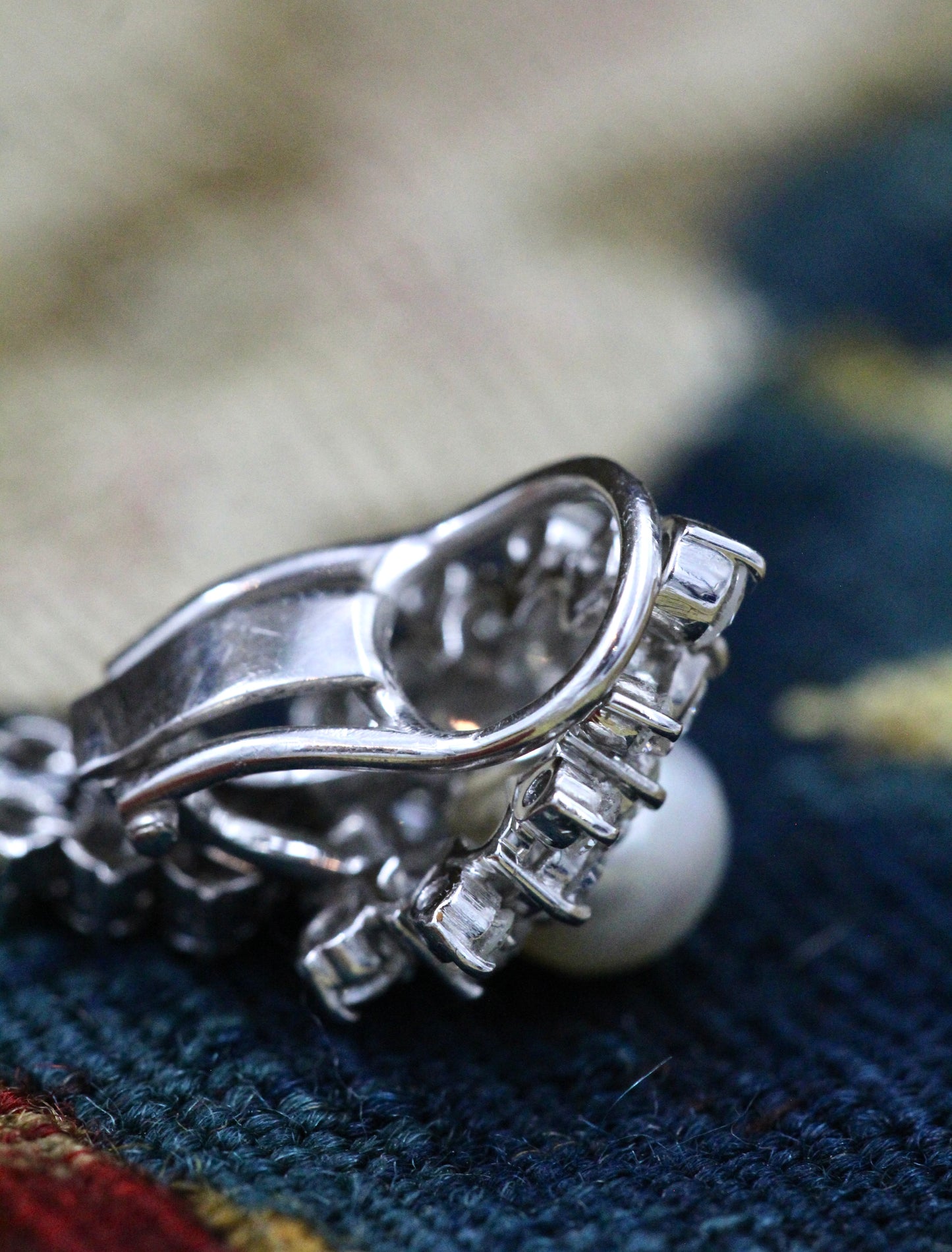 An Exquisite Pair of Cultured Pearl & Diamond Drop Earrings, Circa 1950. - Robin Haydock Antiques