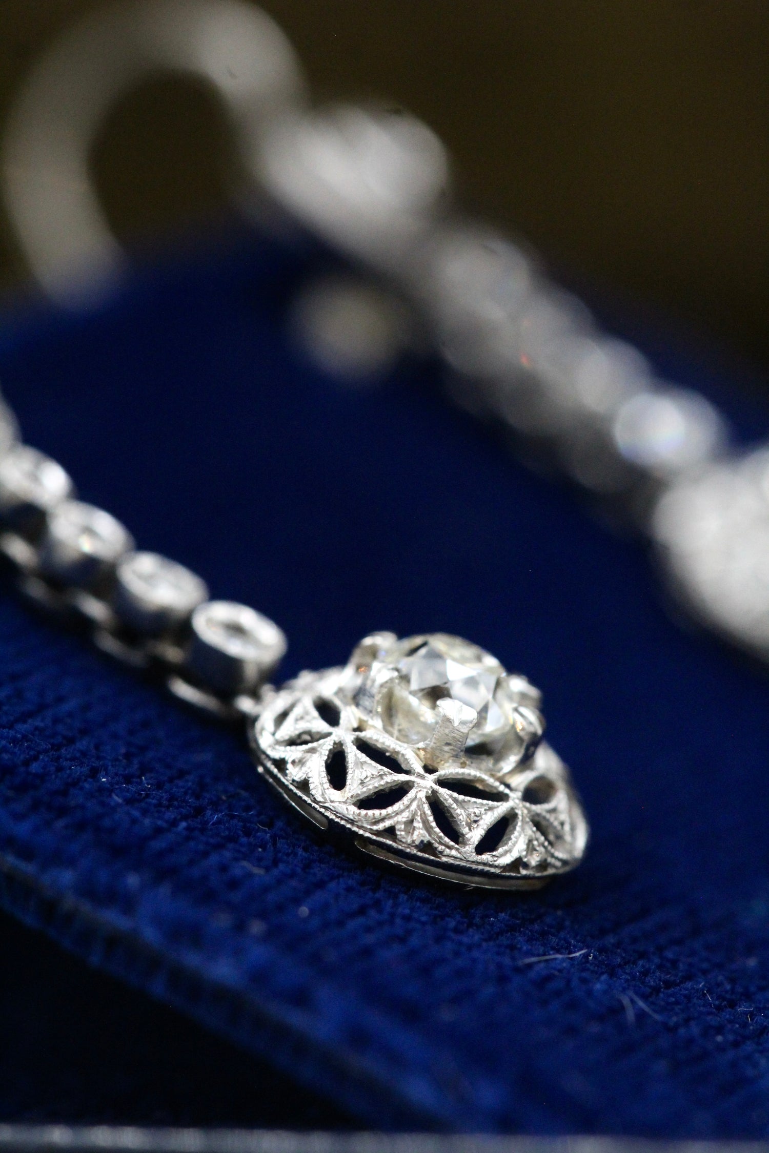 Platinum Art Deco Diamond Drop Earrings Circa 1925 - Robin Haydock Antiques