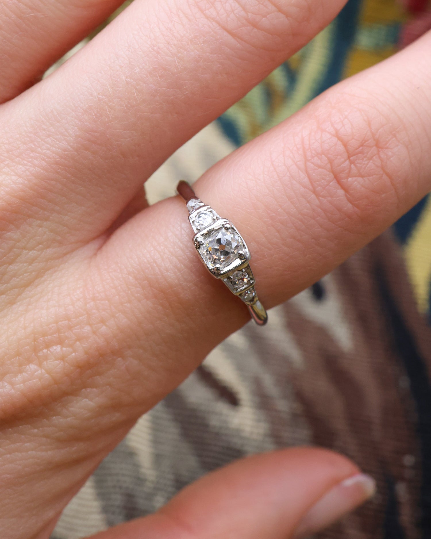 Diamond Solitaire Ring Circa 1940 - Robin Haydock Antique Jewellery