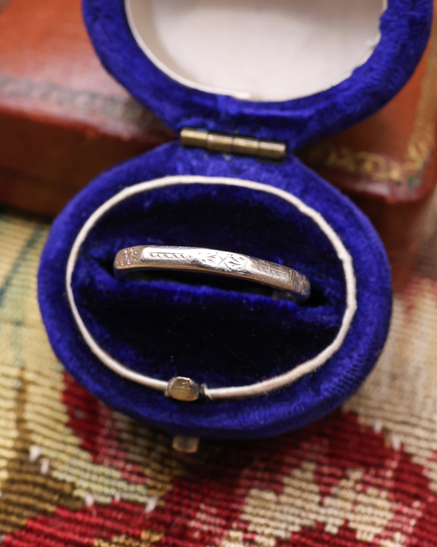 Ladies Platinum Hexagonal Wedding Ring Circa 1935