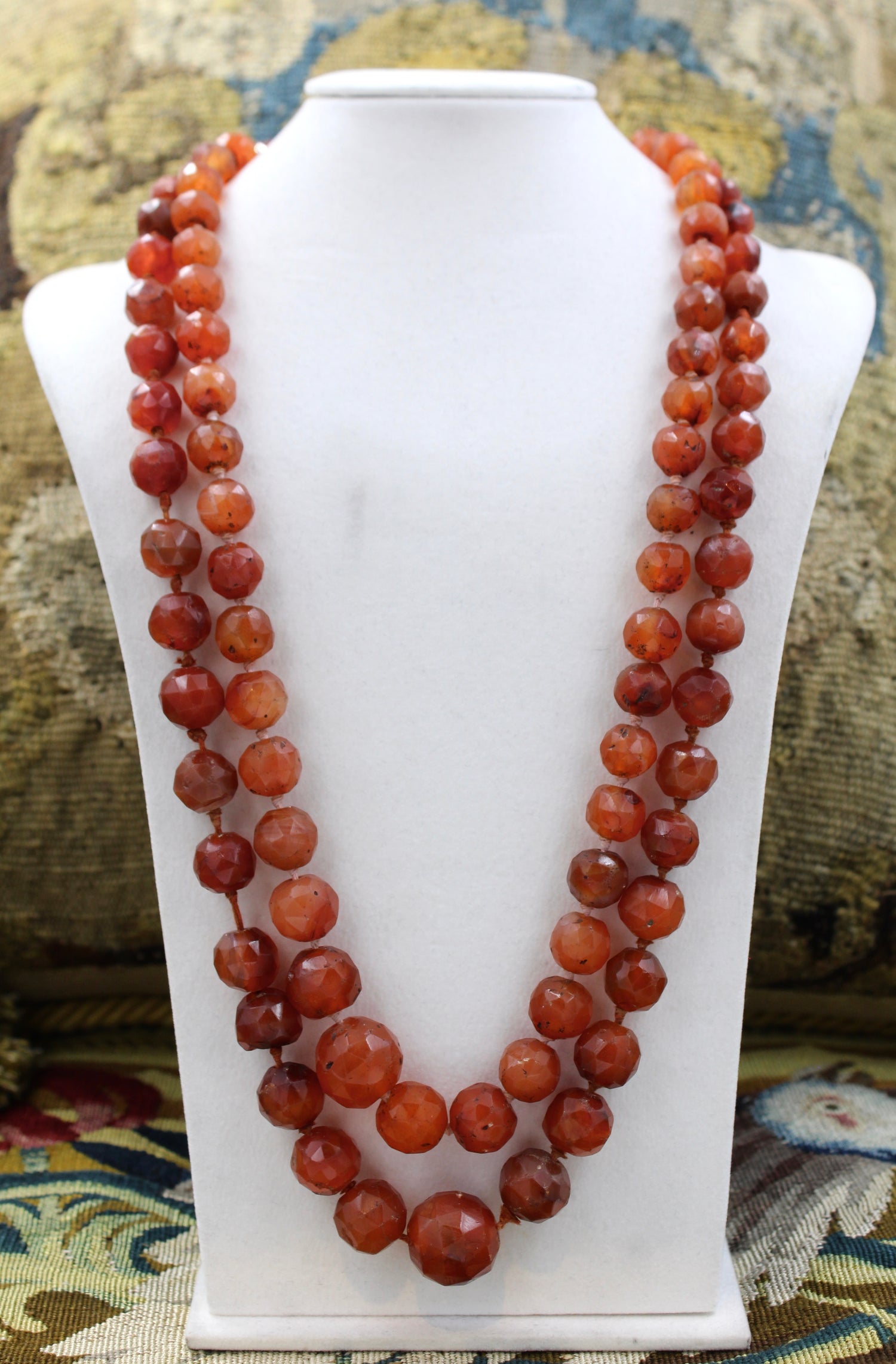 A set of two Faceted Carnelian Necklaces, 5th Century AD. - Robin Haydock Antiques