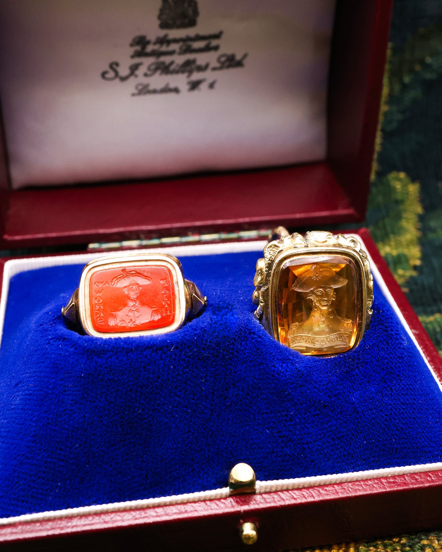 An Antique Collectors set of Late Georgian Seals, depicting Intaglio engravings associated with Admiral Lord Nelson. English.  Circa 1810 - Robin Haydock Antique Jewellery