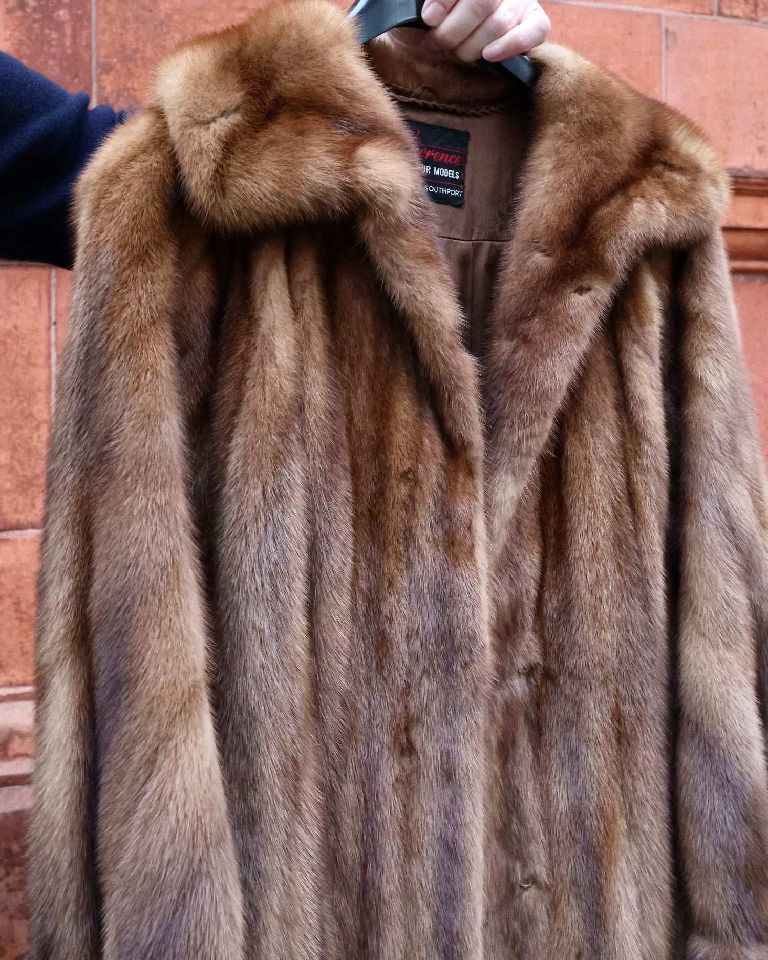 An Exceptional Full Length Demi-Buff, Fully Stranded Mink Coat with wide Raglan Sleeves, tapering to Mandarin Cuffs and a generous Swing Back. Hand made by Lawrence's of Southport. Circa 1990 - Robin Haydock Antiques