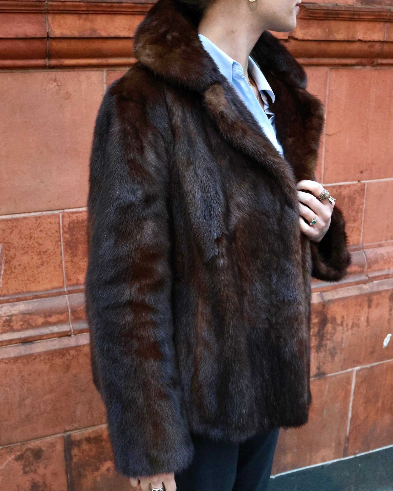 An exceptional, Mahogany Ranch Mink, fully stranded and made to measure Evening Jacket. Circa 1981. - Robin Haydock Antiques