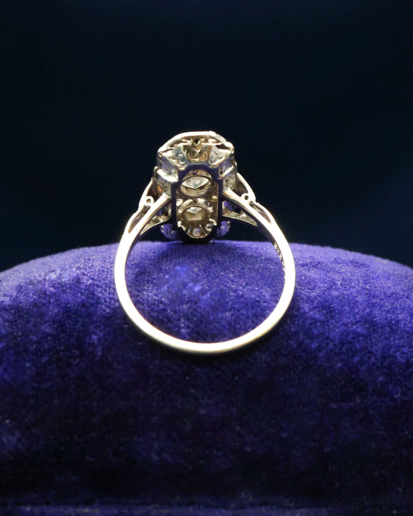 14ct White Gold Diamond Art Deco Diamond Continental Ring Circa 1930