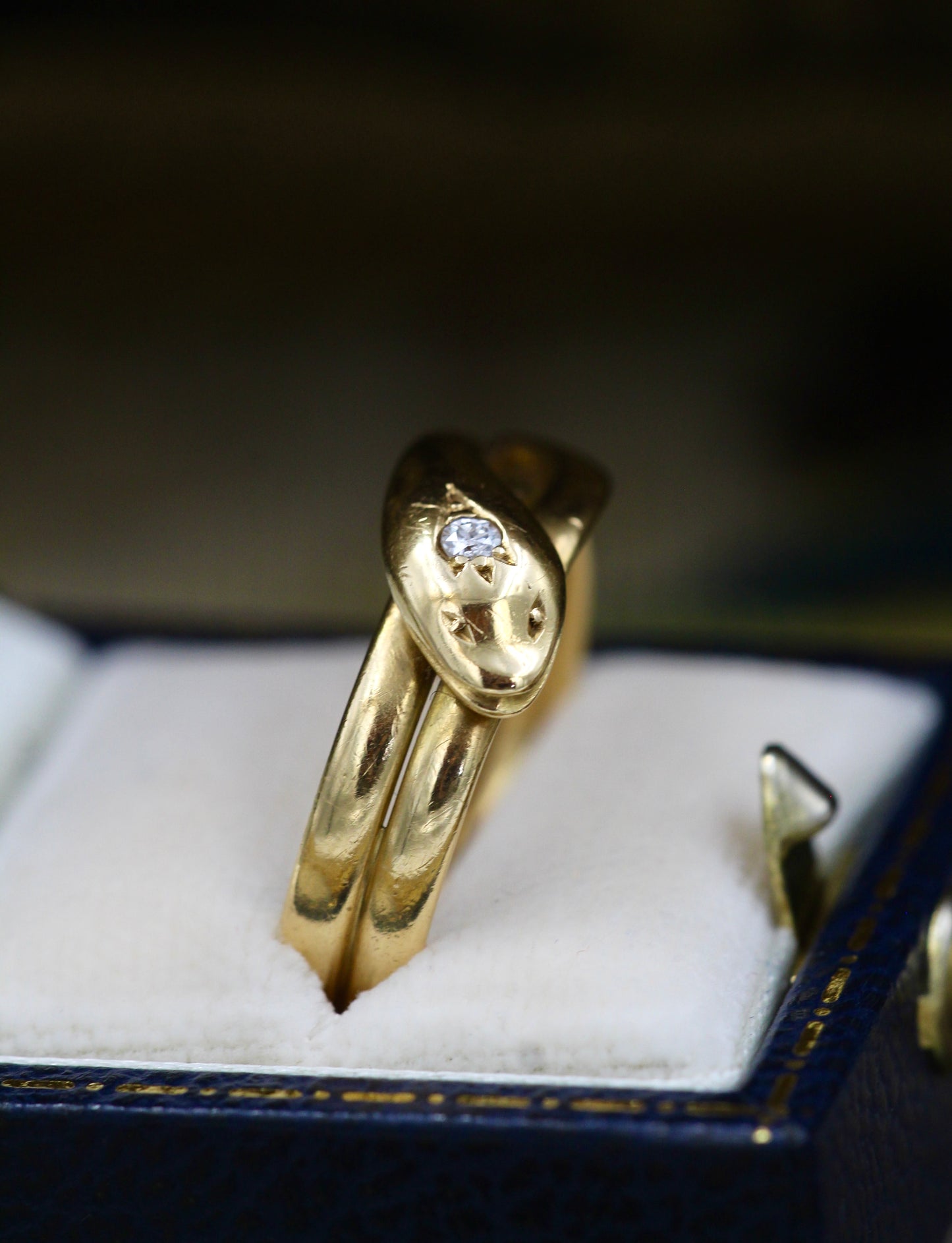 A very fine 18ct Yellow Gold Diamond Snake Ring, by W Wilkinson Ltd. London, Circa 1934 - Robin Haydock Antiques