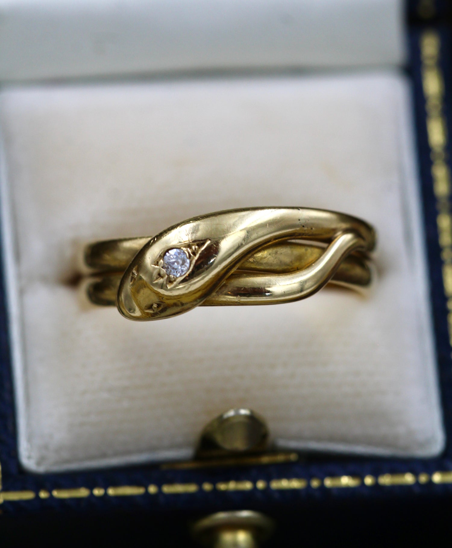 A very fine 18ct Yellow Gold Diamond Snake Ring, by W Wilkinson Ltd. London, Circa 1934 - Robin Haydock Antiques