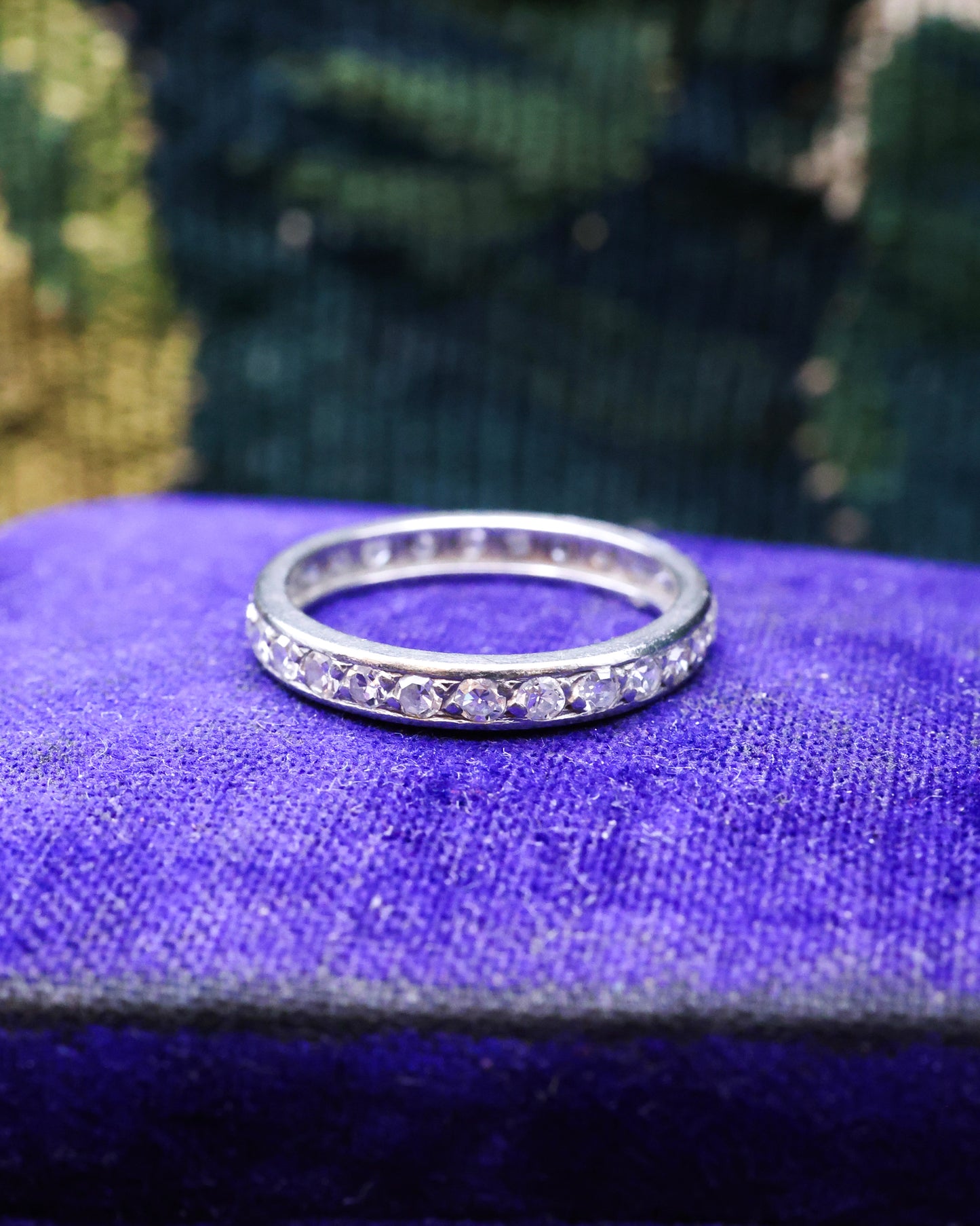 Platinum French Diamond Eternity Ring Size L 1/2 Circa 1930 - Robin Haydock Antique Jewellery