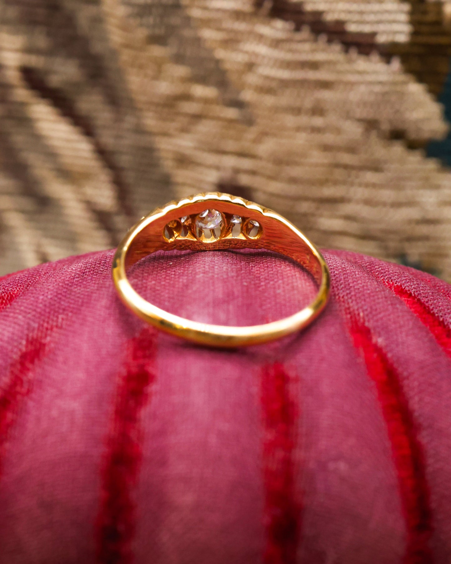 18ct Yellow Gold Diamond Five Stone Ring Circa 1900 - Robin Haydock Antique Jewellery