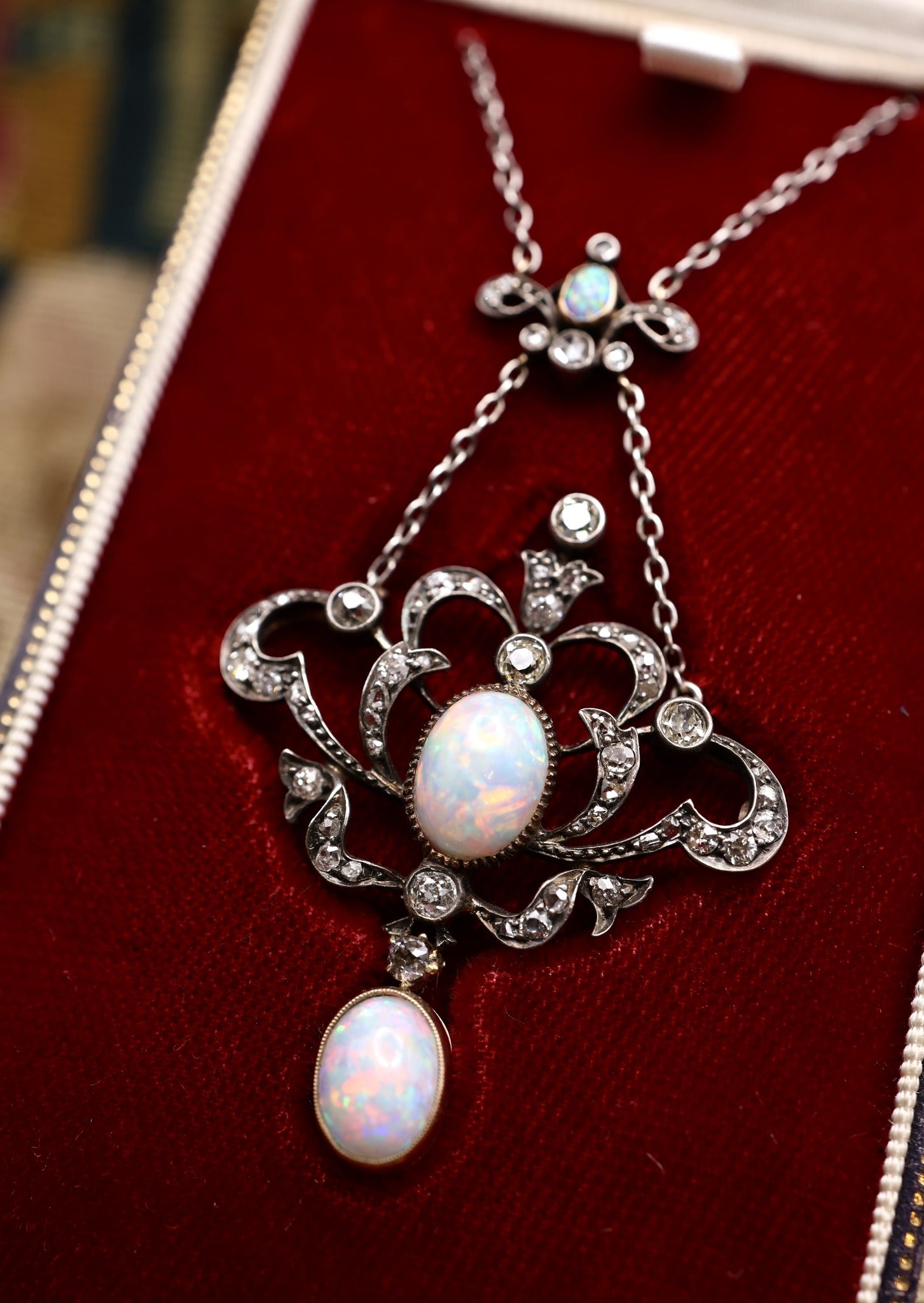 Victorian Opal and Diamond Pendant Circa 1890-1900 - Robin Haydock Antiques