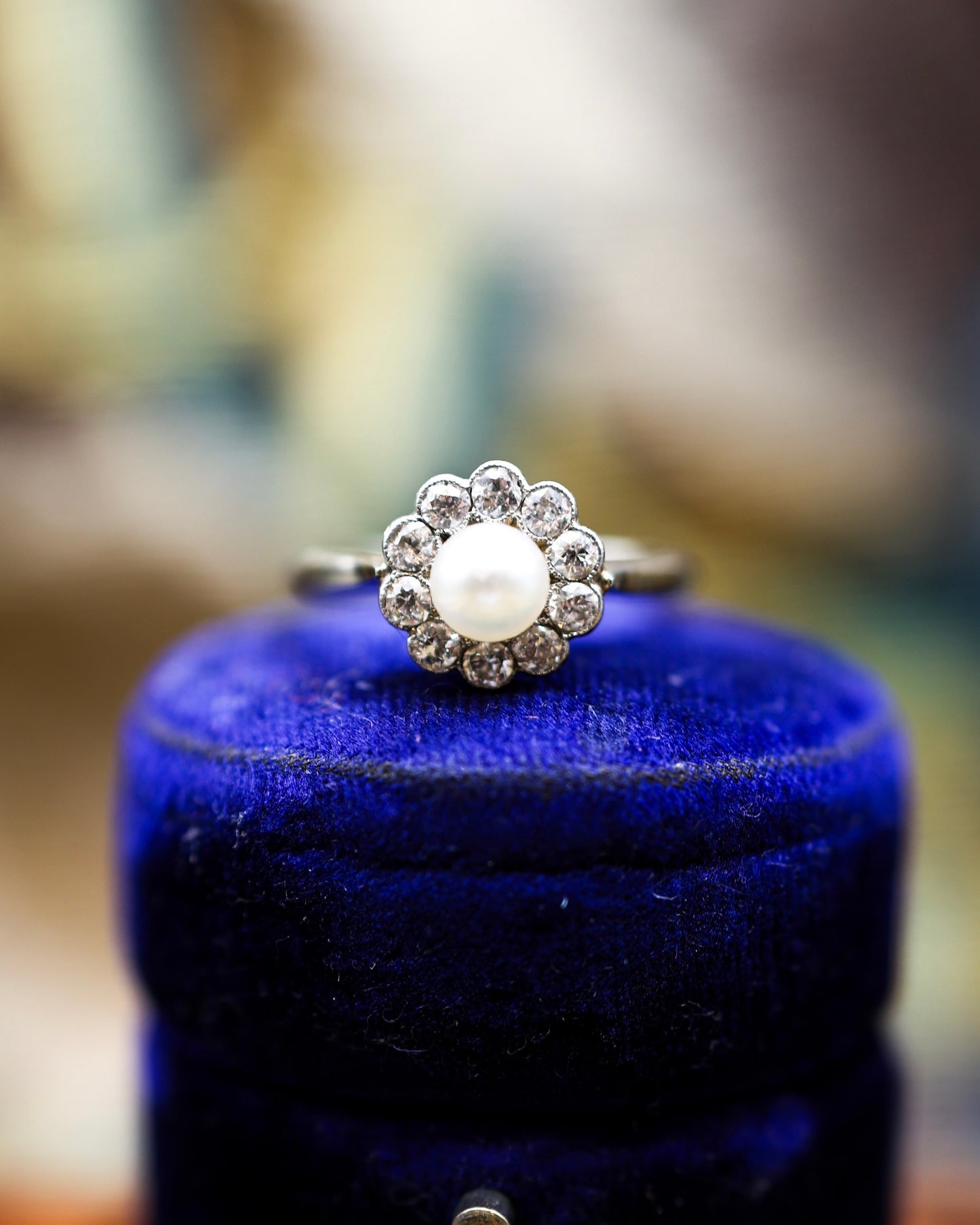 Pearl and Diamond Ring - Robin Haydock Antiques