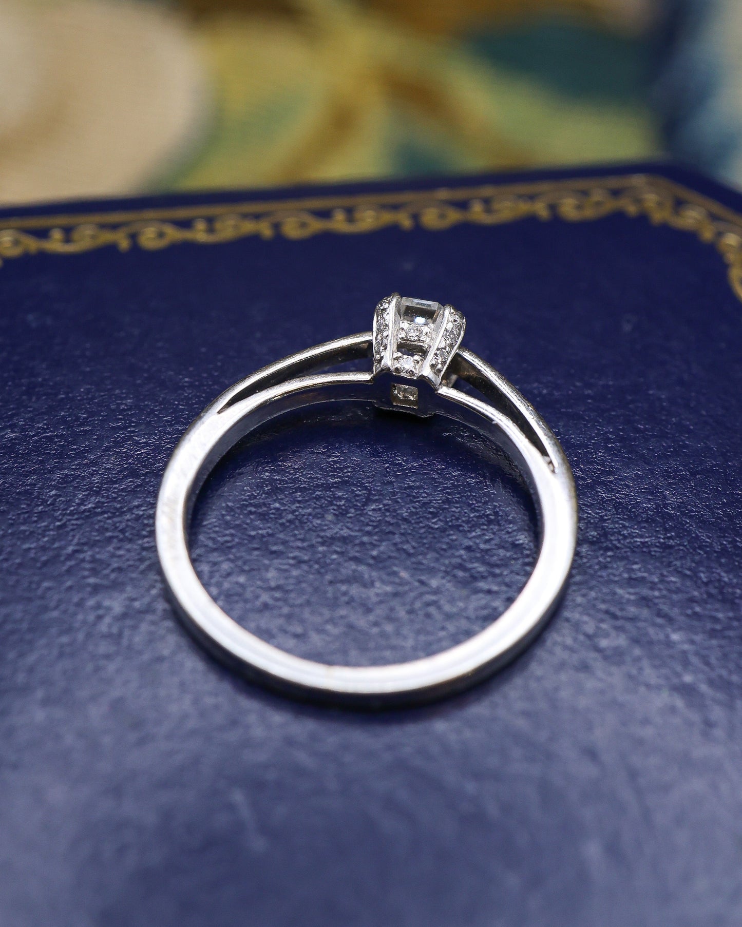 Platinum (tested), Asscher Cut, Natural Diamond Solitaire Ring. Pre-owned - Robin Haydock Antiques