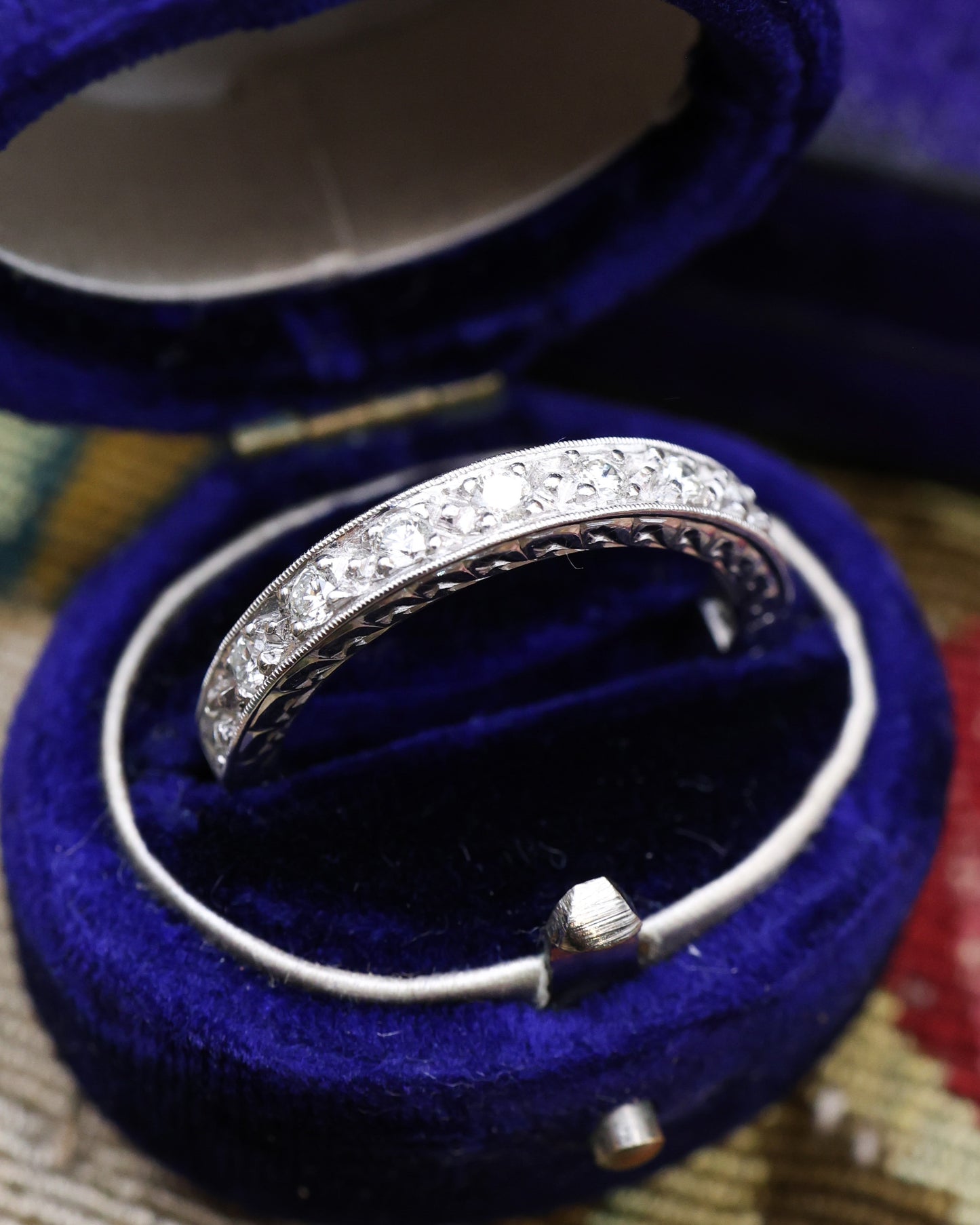 A fine 18ct White Gold Diamond set Half Eternity Ring Date Marked 1980 - Robin Haydock Antique Jewellery