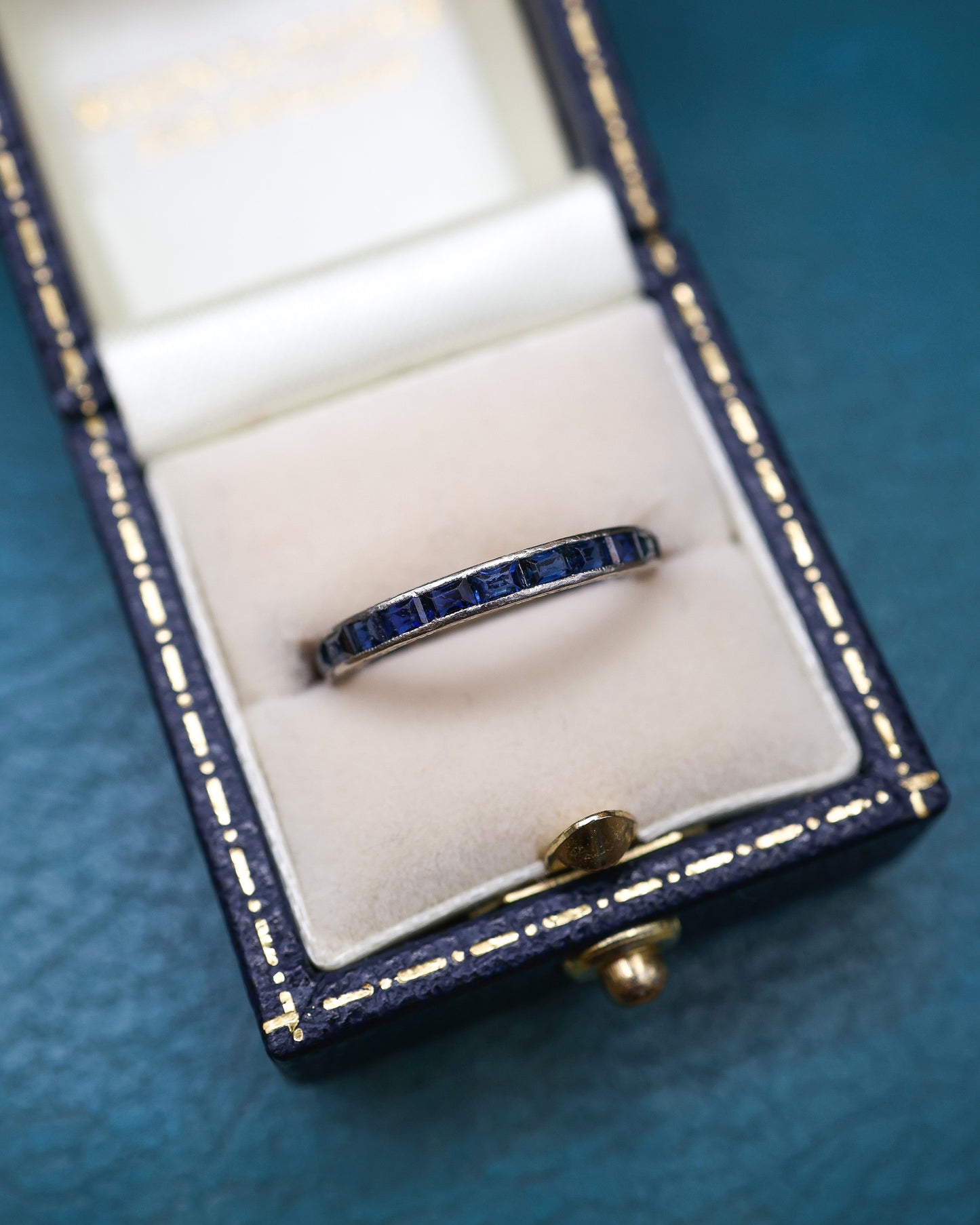 Engraved Sapphire Eternity Ring Circa 1935 - Robin Haydock Antique Jewellery