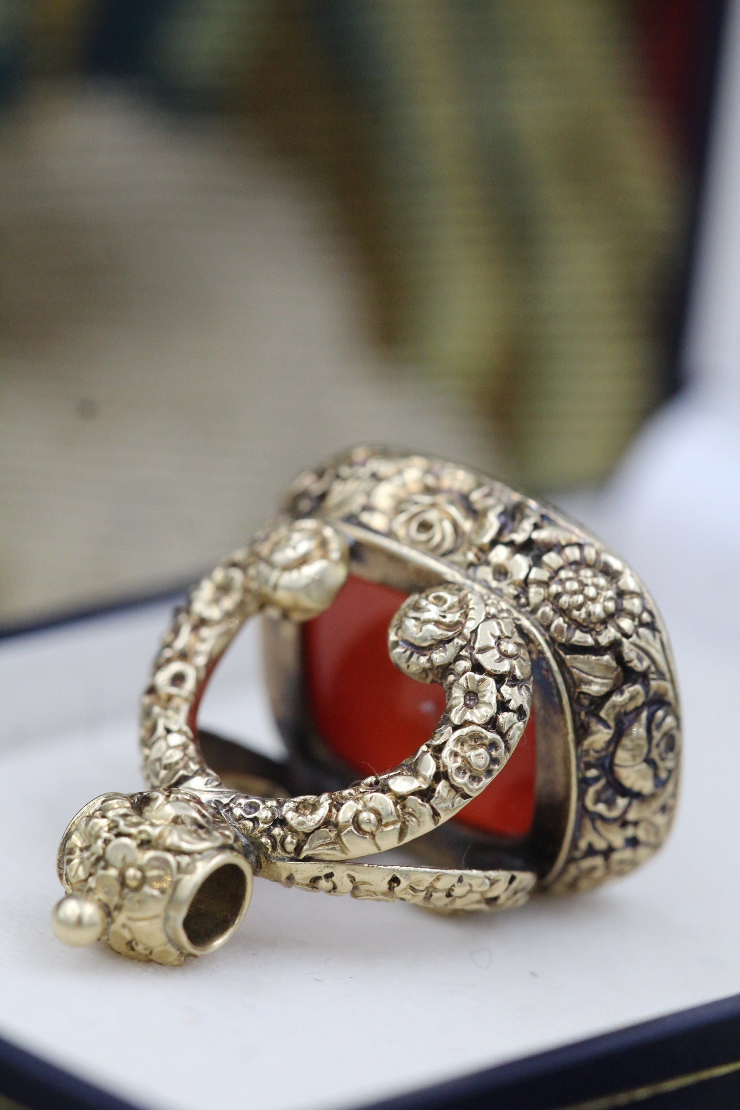A very fine High Carat Yellow Gold (tested) seal set with a Carnelian Intaglio. English C1830 - Robin Haydock Antiques