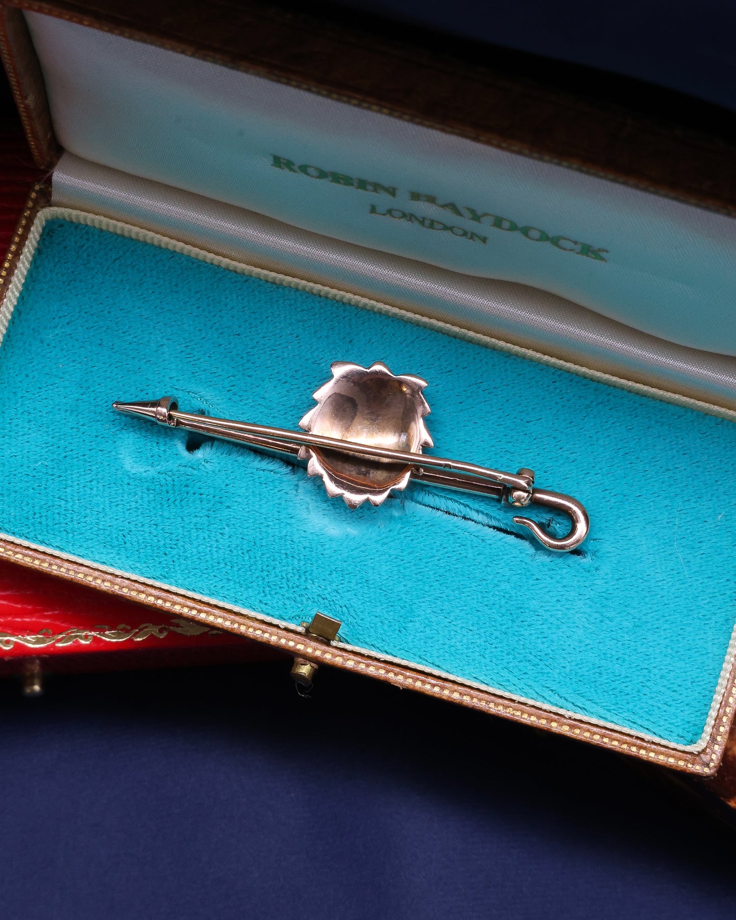 A very fine Antique Diamond & Ruby, Lion Head Stockpin Circa 1880 - Robin Haydock Antique Jewellery