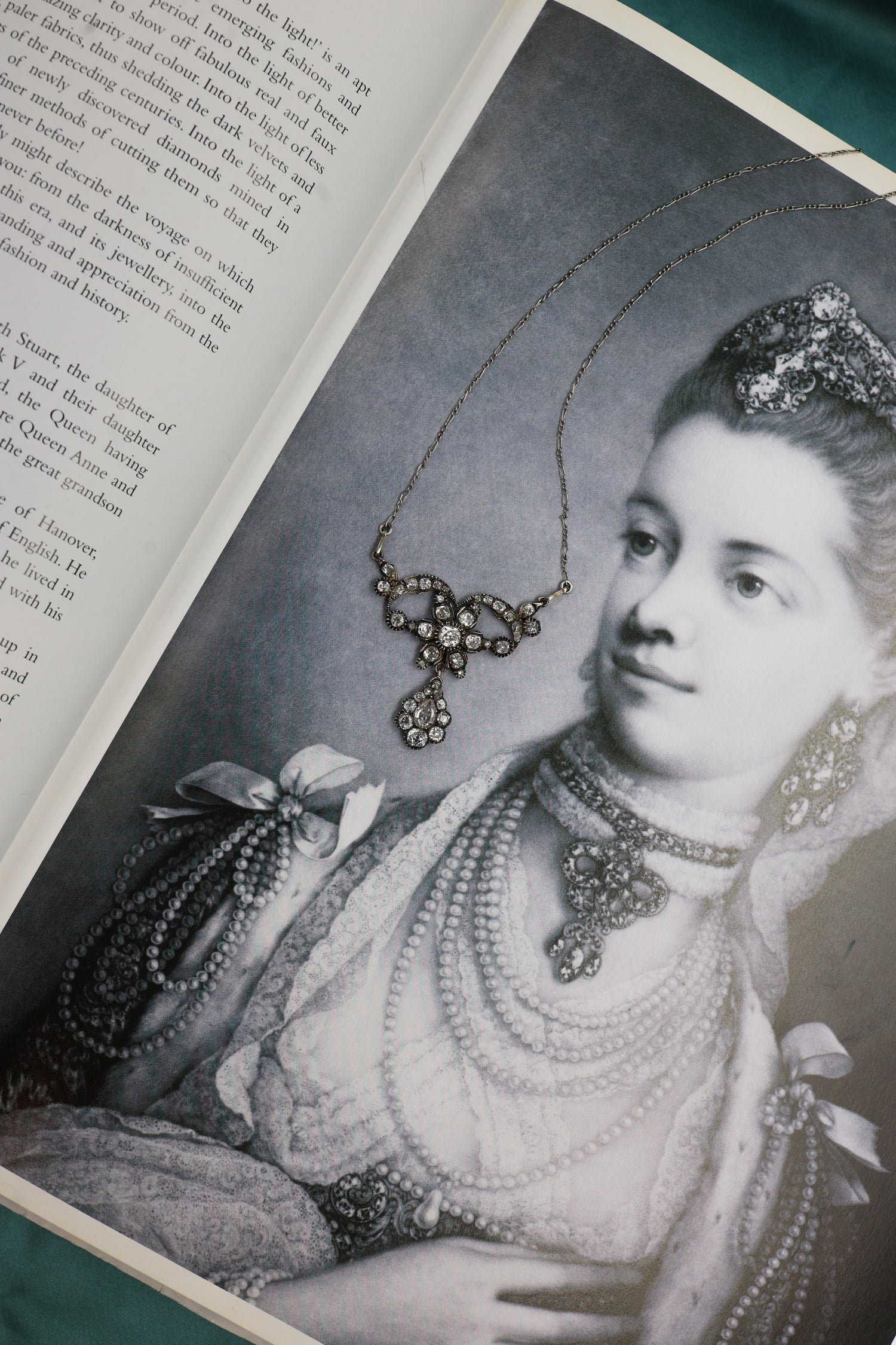 A Georgian, Antique Diamond Pendant set in High Carat Yellow Gold & Silver, English, Circa 1780 - Robin Haydock Antique Jewellery