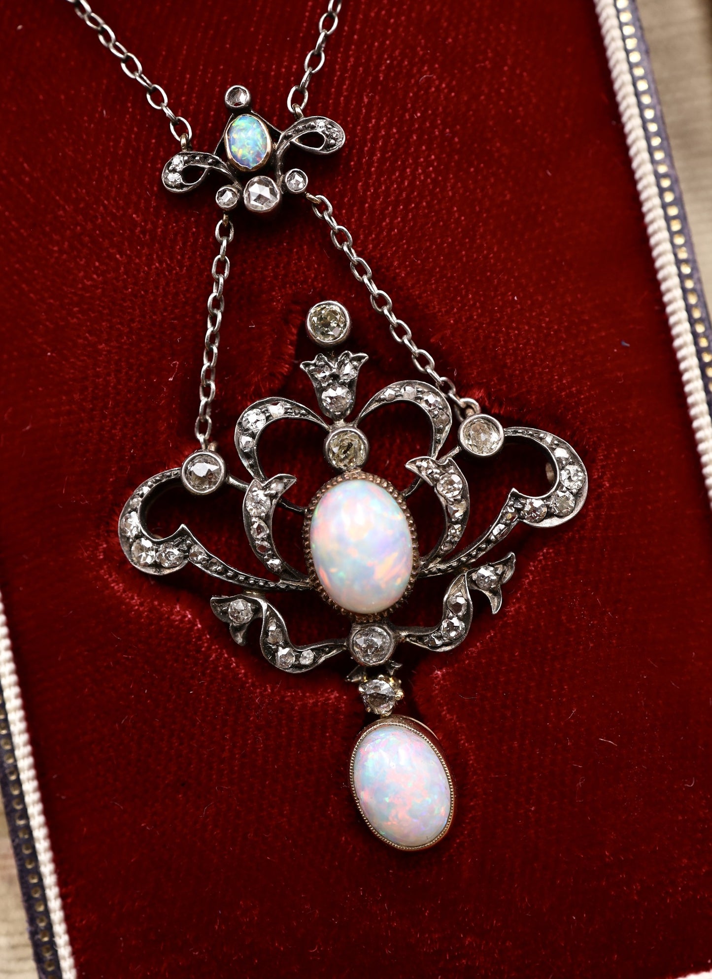 Victorian Opal and Diamond Pendant Circa 1890-1900 - Robin Haydock Antiques