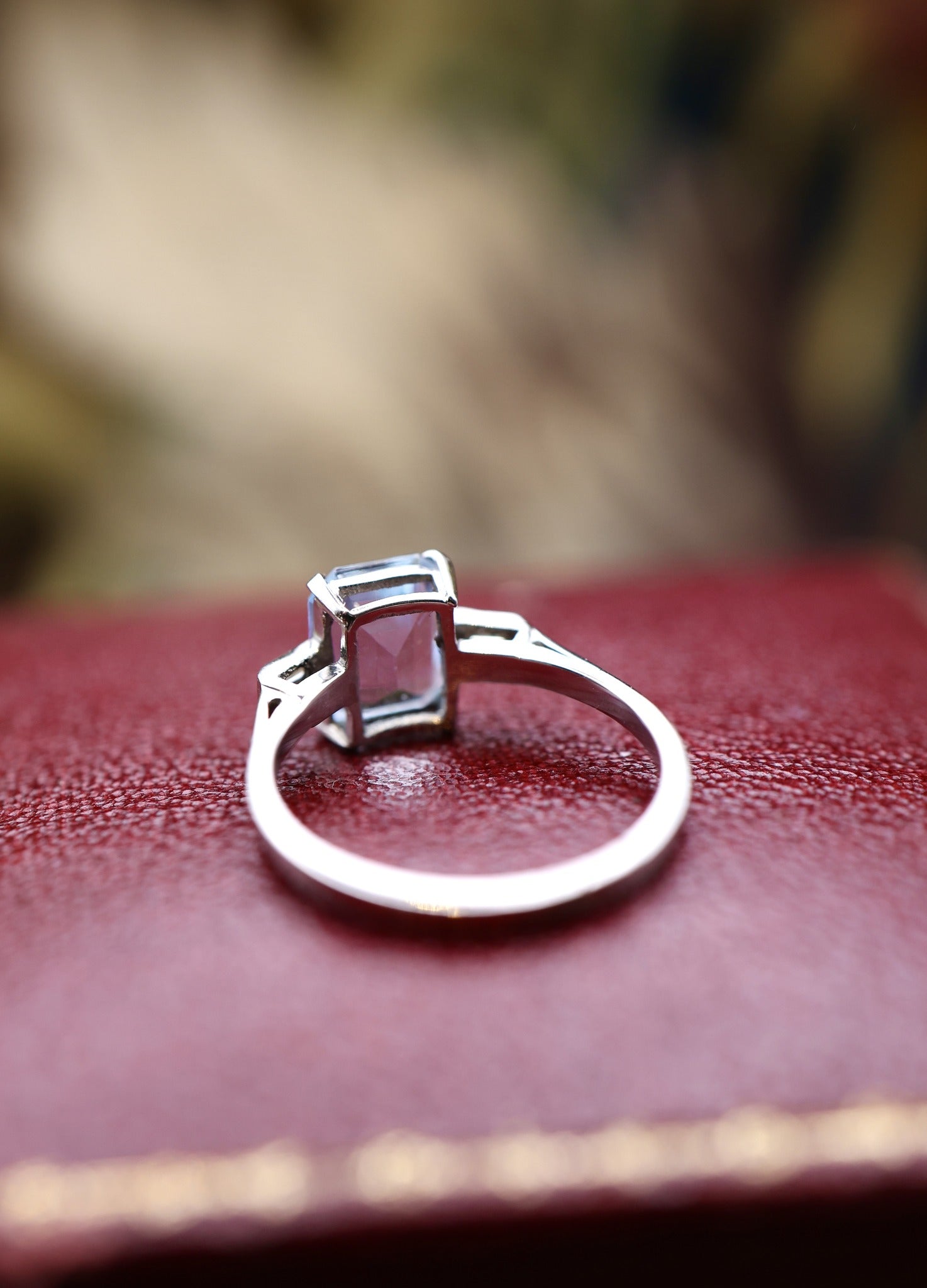 Platinum Aquamarine & Diamond Ring Circa 1950 - Robin Haydock Antiques