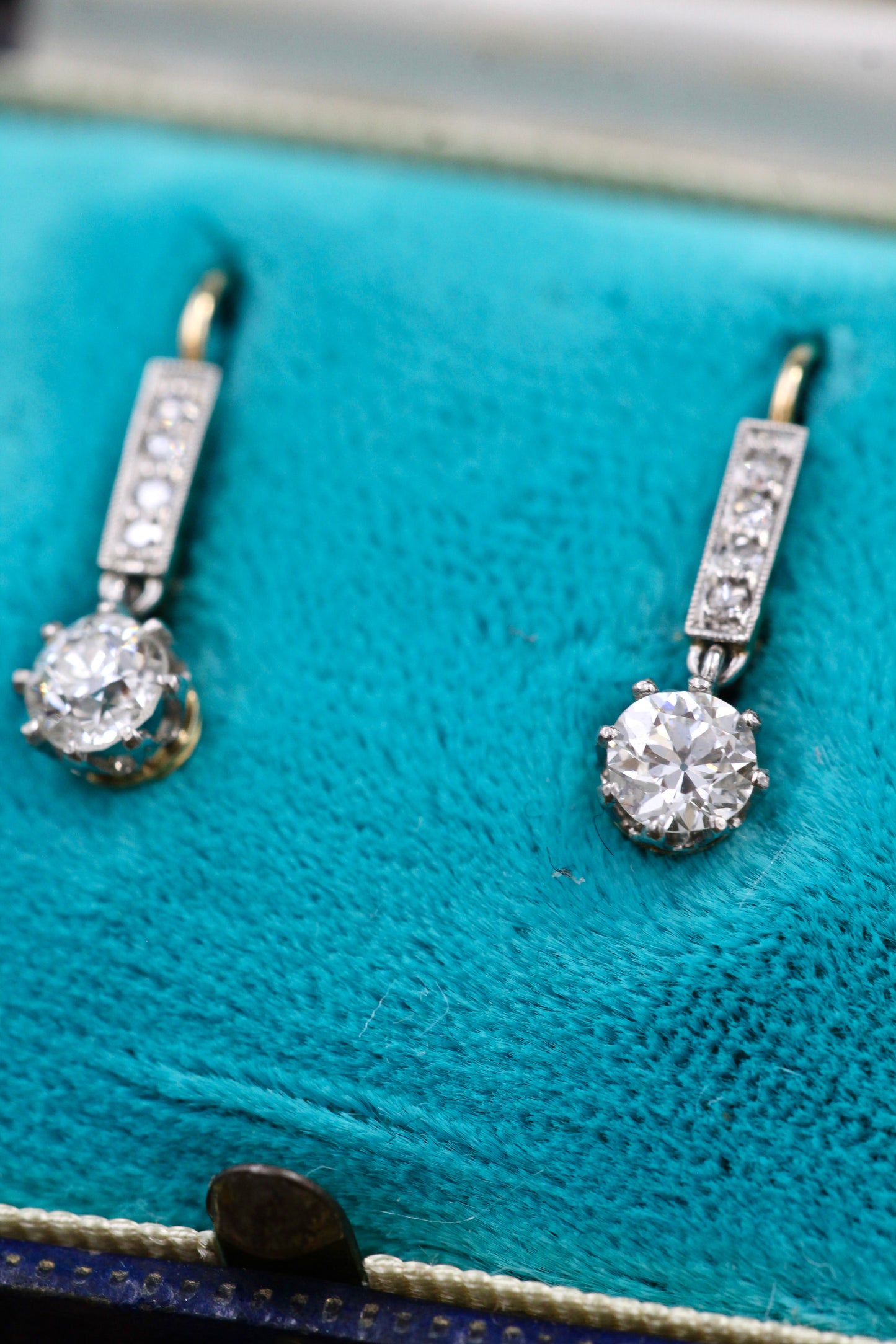 Antique Diamond drop earrings Circa 1930 - Robin Haydock Antiques