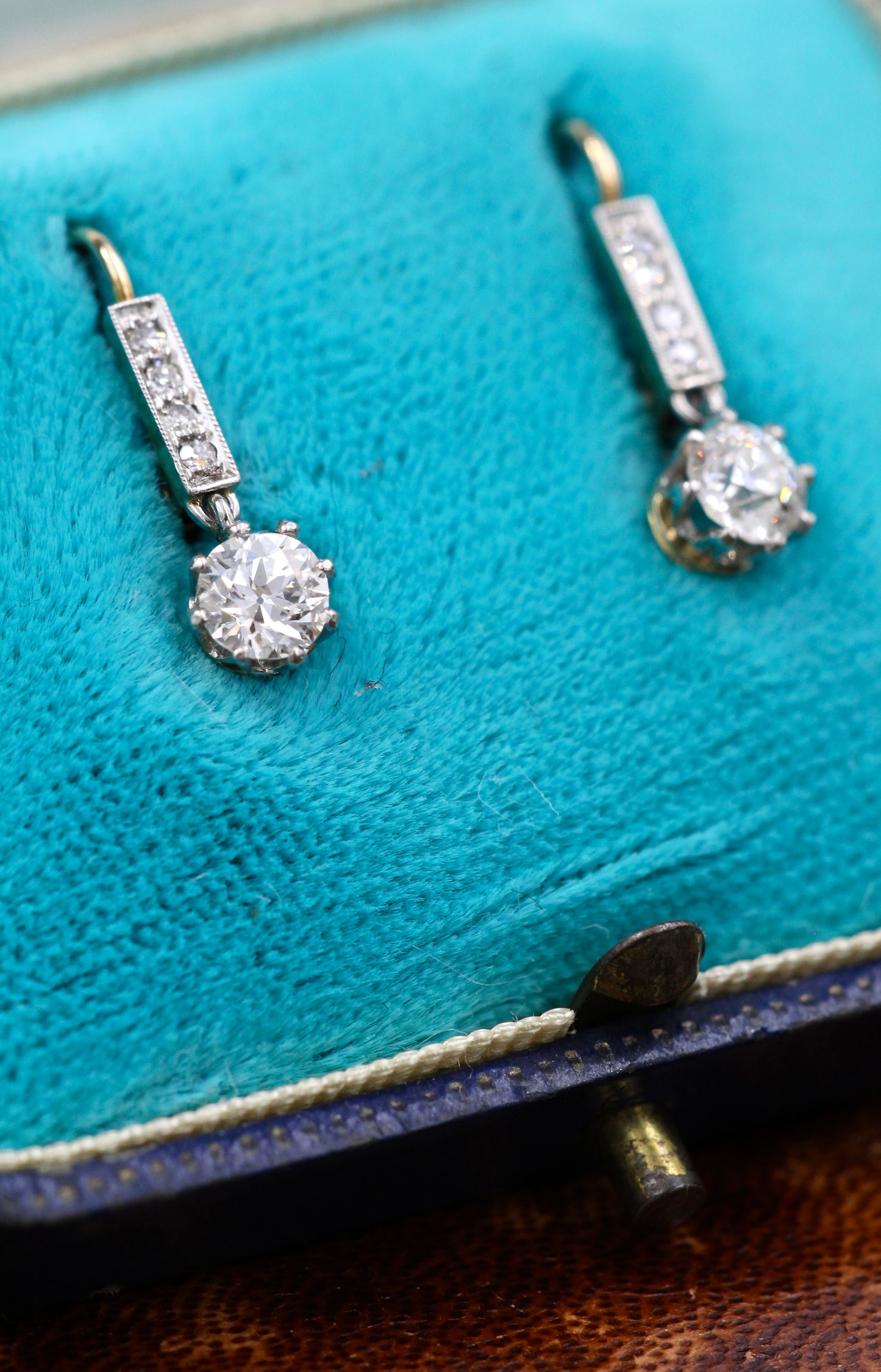 Antique Diamond drop earrings Circa 1930 - Robin Haydock Antiques