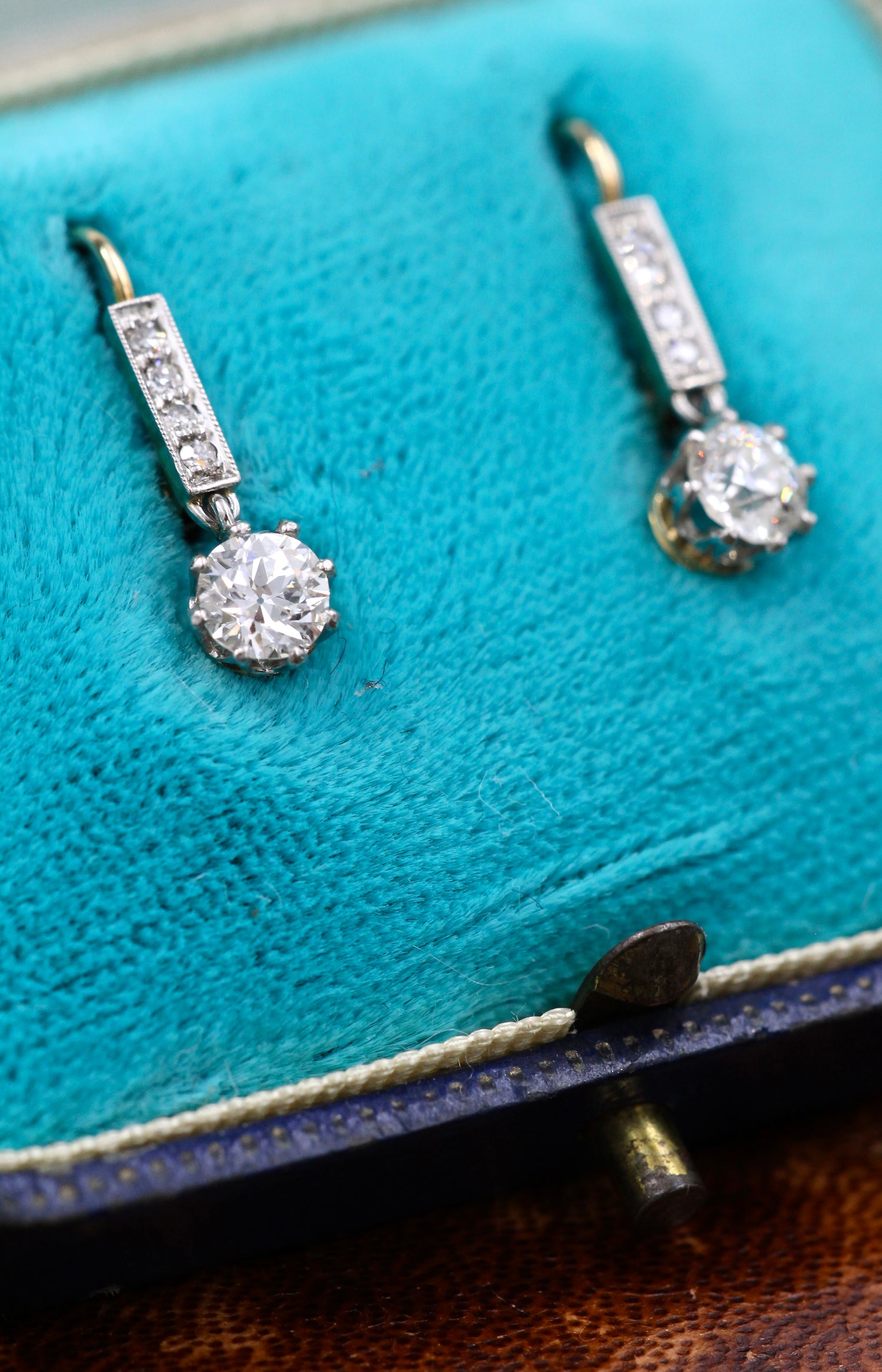 Antique Diamond drop earrings Circa 1930 - Robin Haydock Antiques