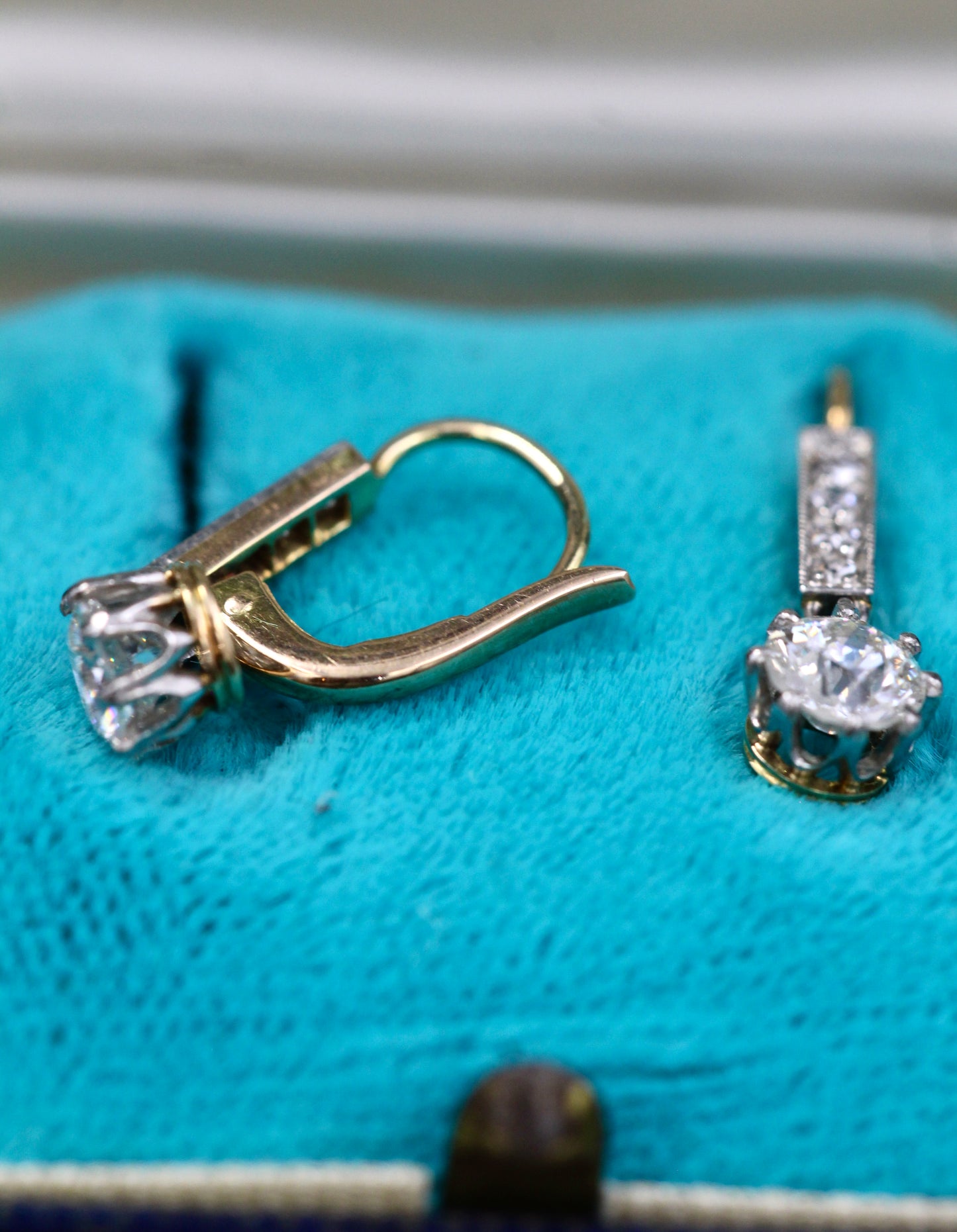 Antique Diamond drop earrings Circa 1930 - Robin Haydock Antiques