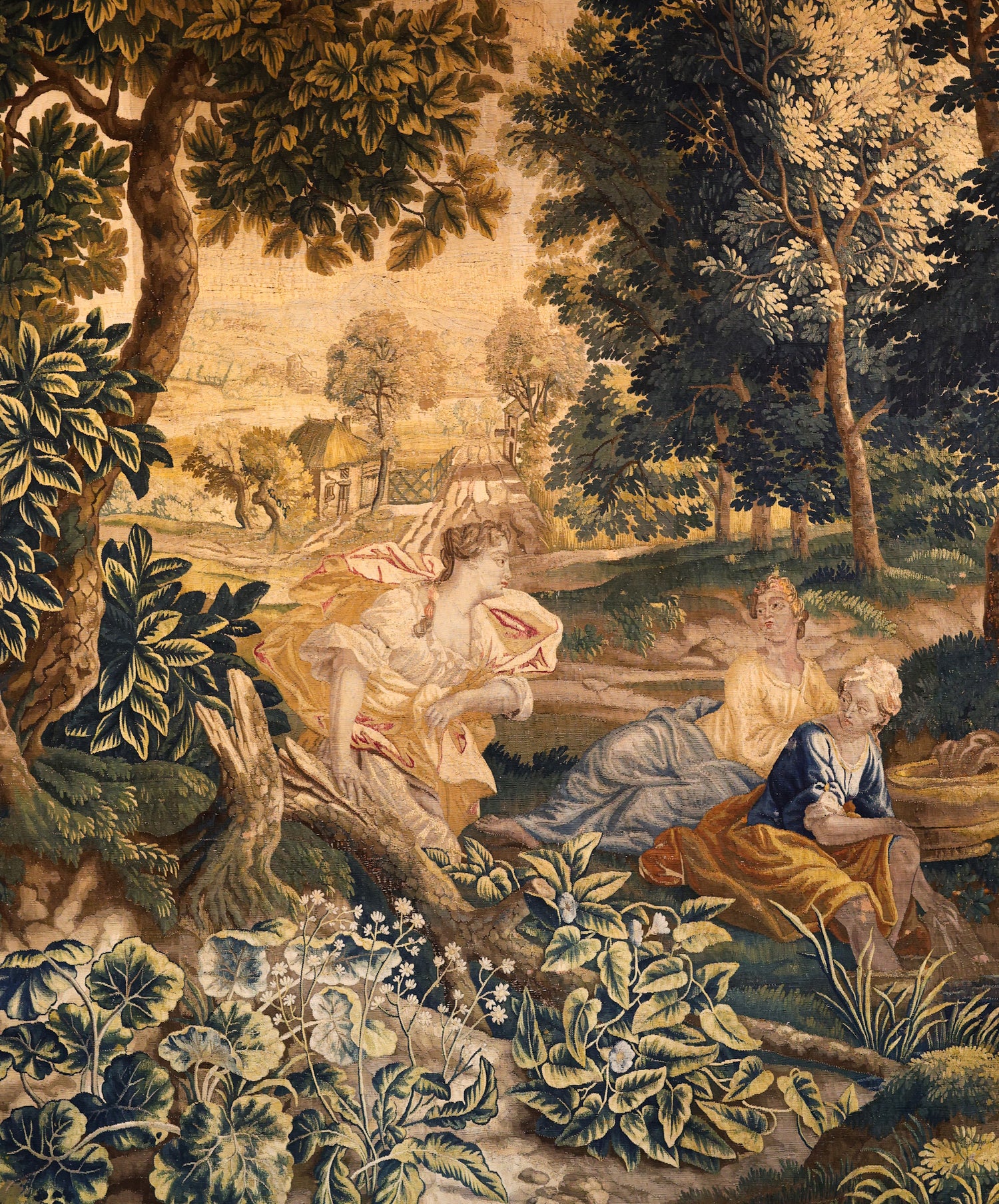 A very fine Antique Silk & Wool "Dames de Conversation" Oudenaarde Tapestry Circa 1740 - Robin Haydock Antiques