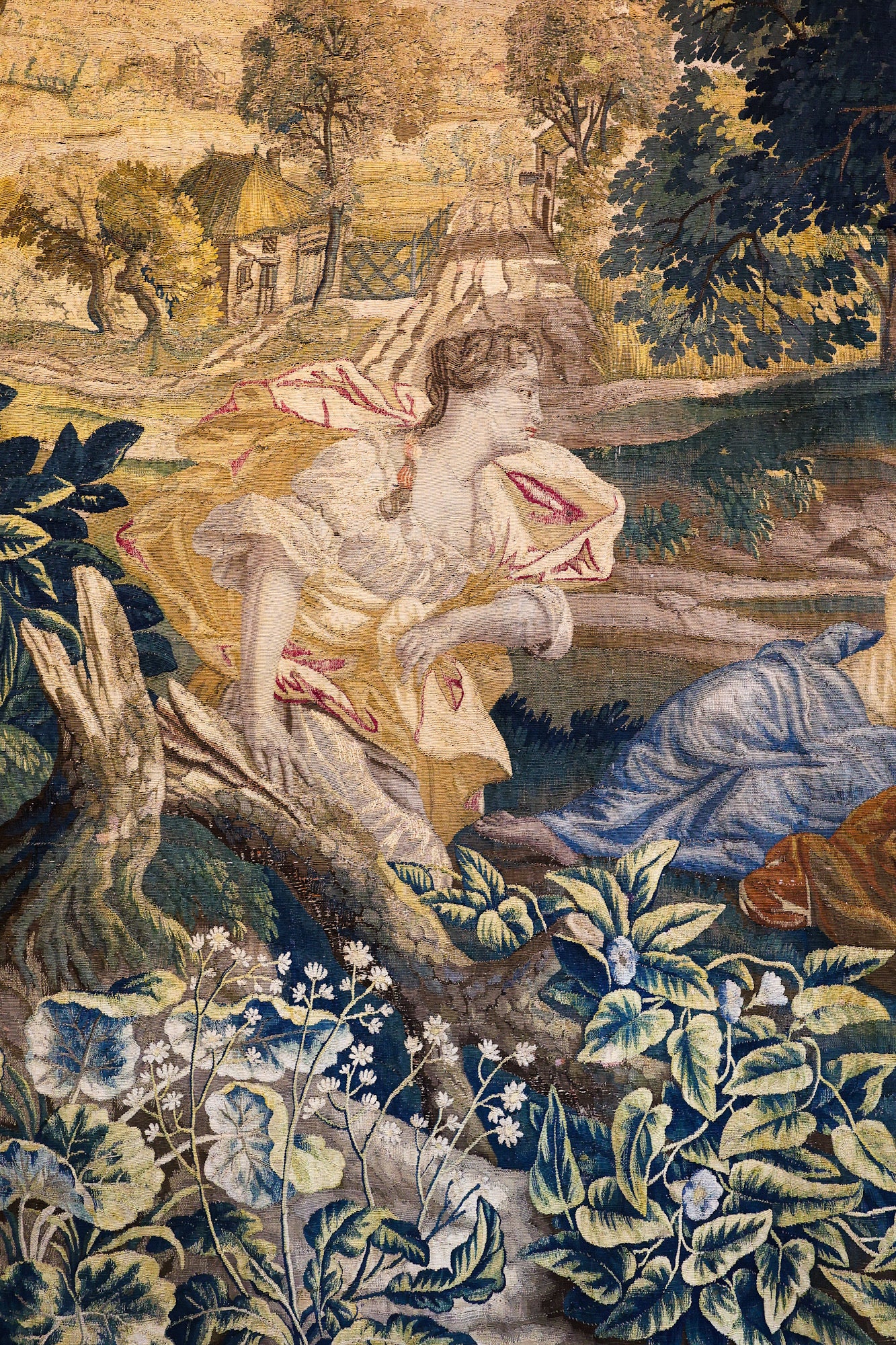 A very fine Antique Silk & Wool "Dames de Conversation" Oudenaarde Tapestry Circa 1740 - Robin Haydock Antiques