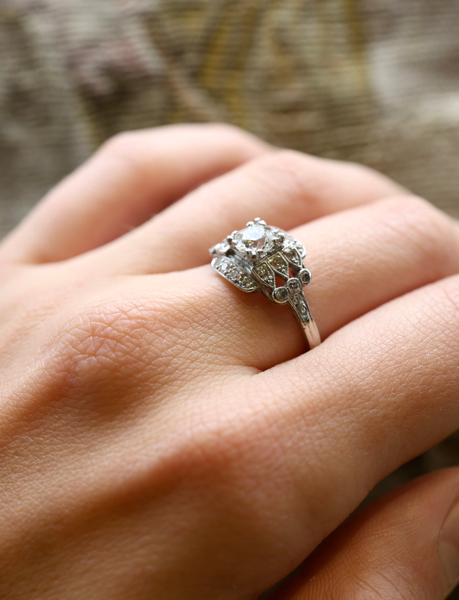 A very fine Art Deco Platinum (marked), Diamond Ring, the perfect engagement ring of approximately 0.97 Carats. Circa 1925 - Robin Haydock Antiques