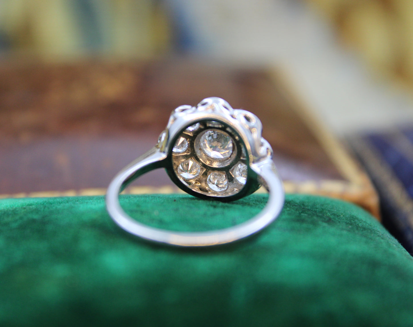 A Diamond Cluster Ring set in 18ct White Gold, Circa 1950 - Robin Haydock Antiques