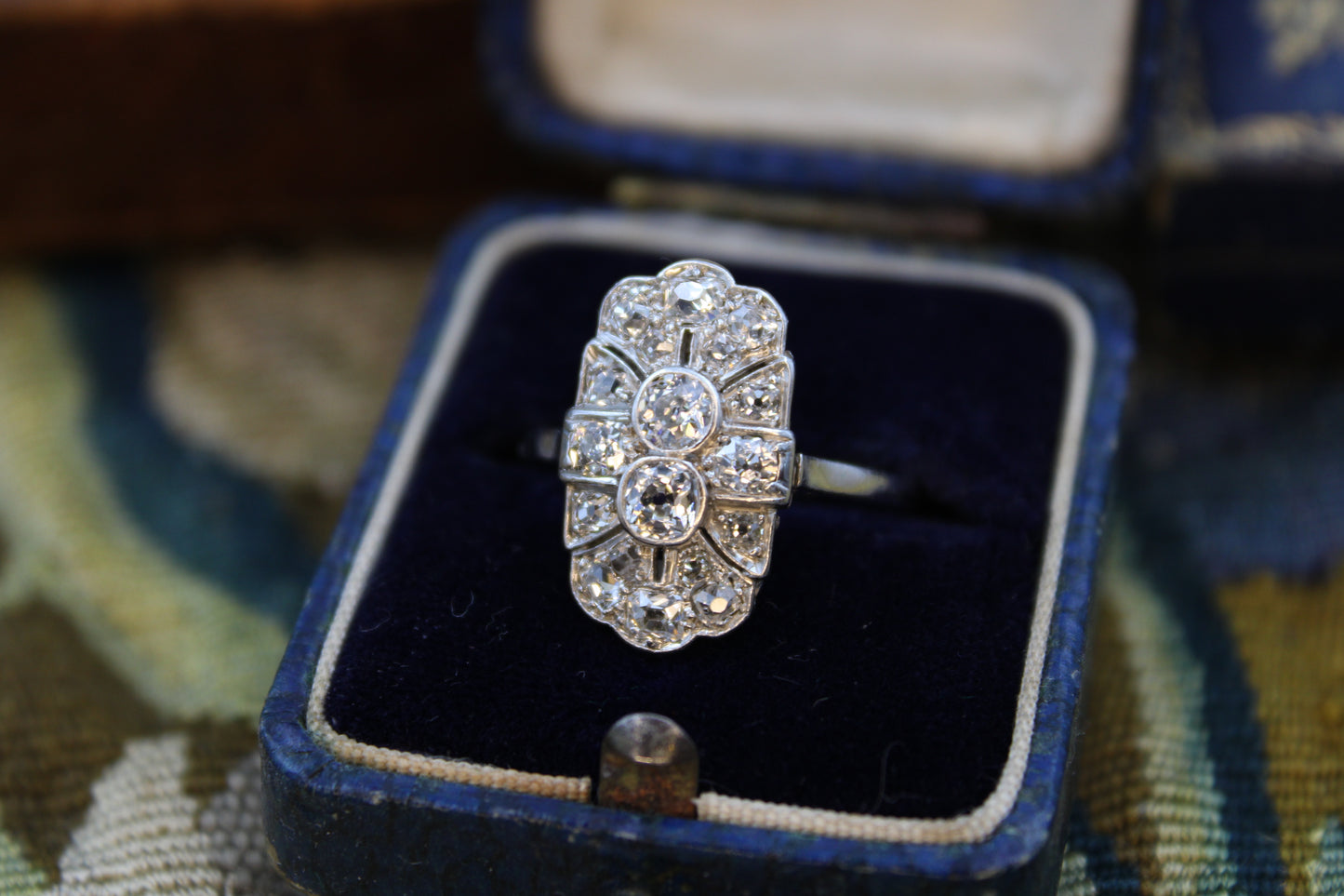 A Art Deco Diamond Ring set in Platinum, Continental, Circa 1930 - Robin Haydock Antiques