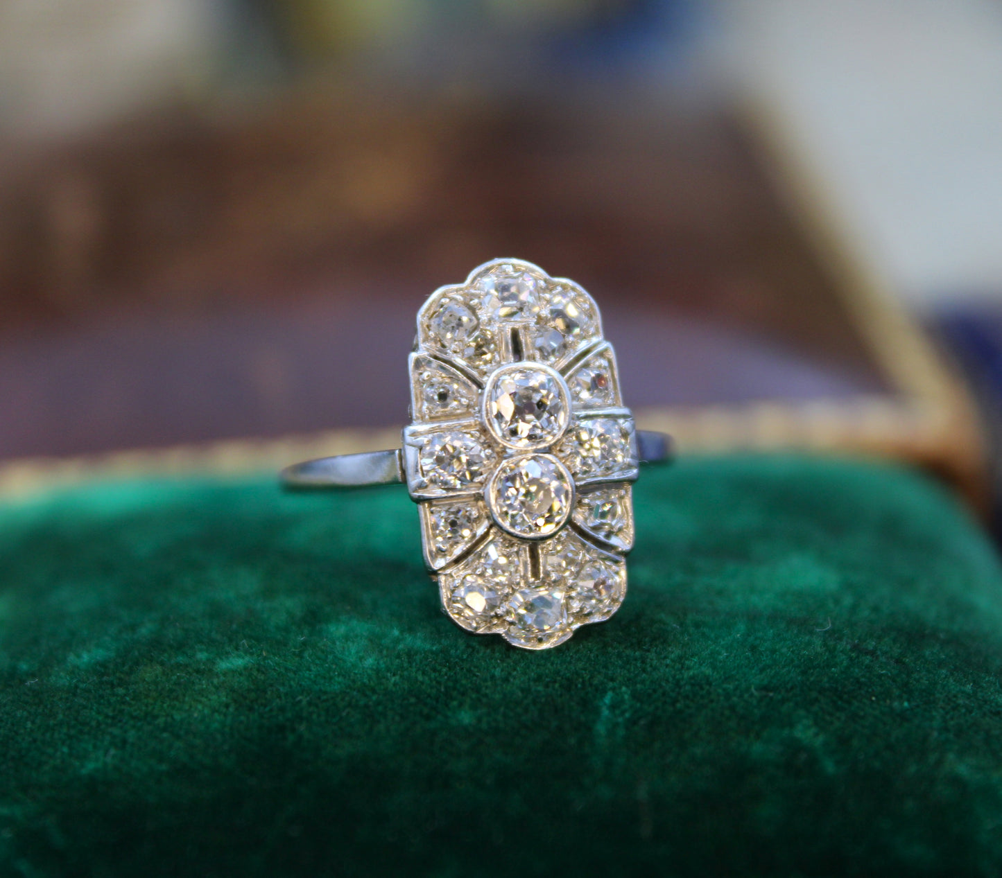 A Art Deco Diamond Ring set in Platinum, Continental, Circa 1930 - Robin Haydock Antiques