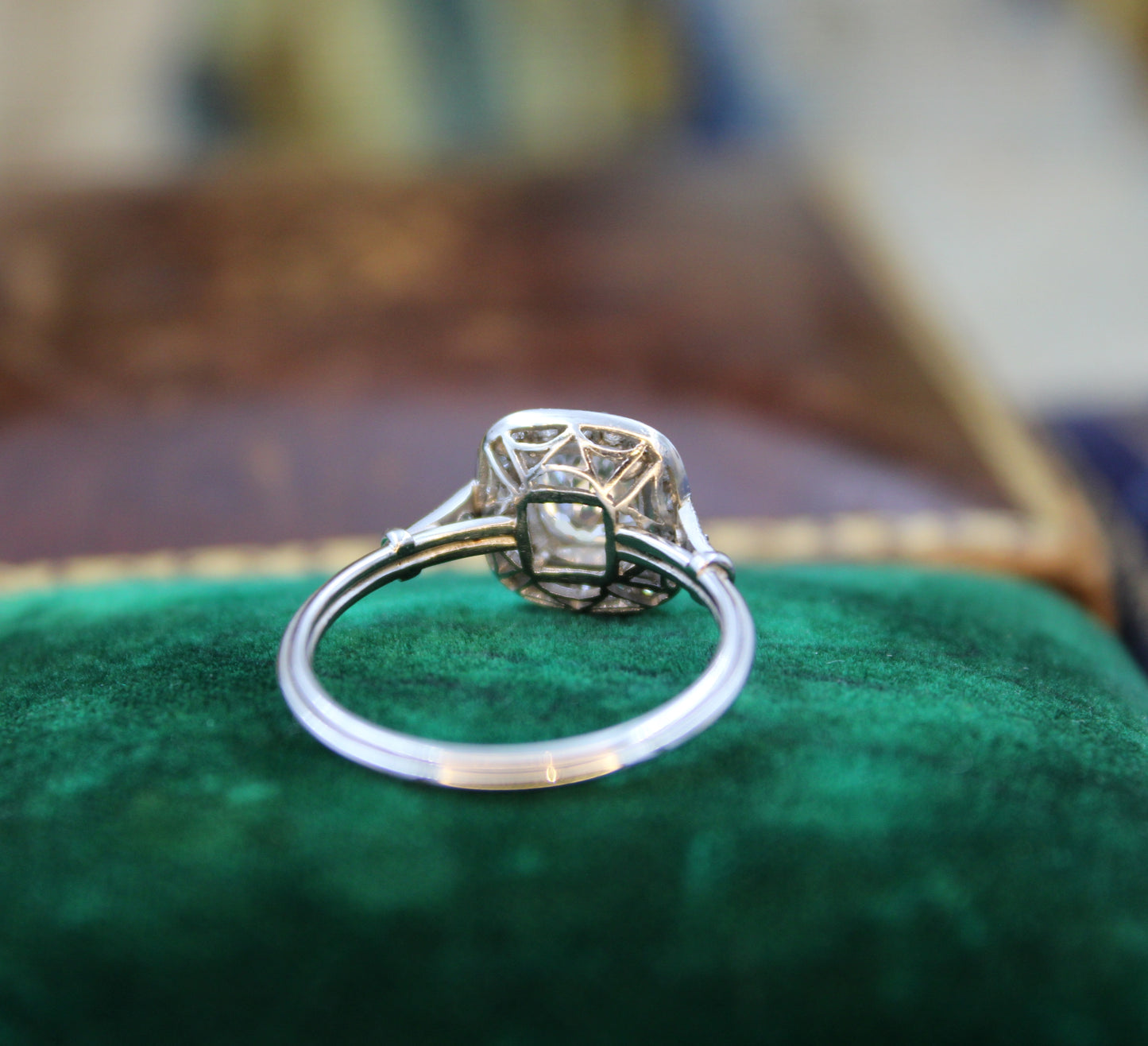 A 0.88ct Diamond Cluster Engagement Ring, Pre-Owned - Robin Haydock Antiques