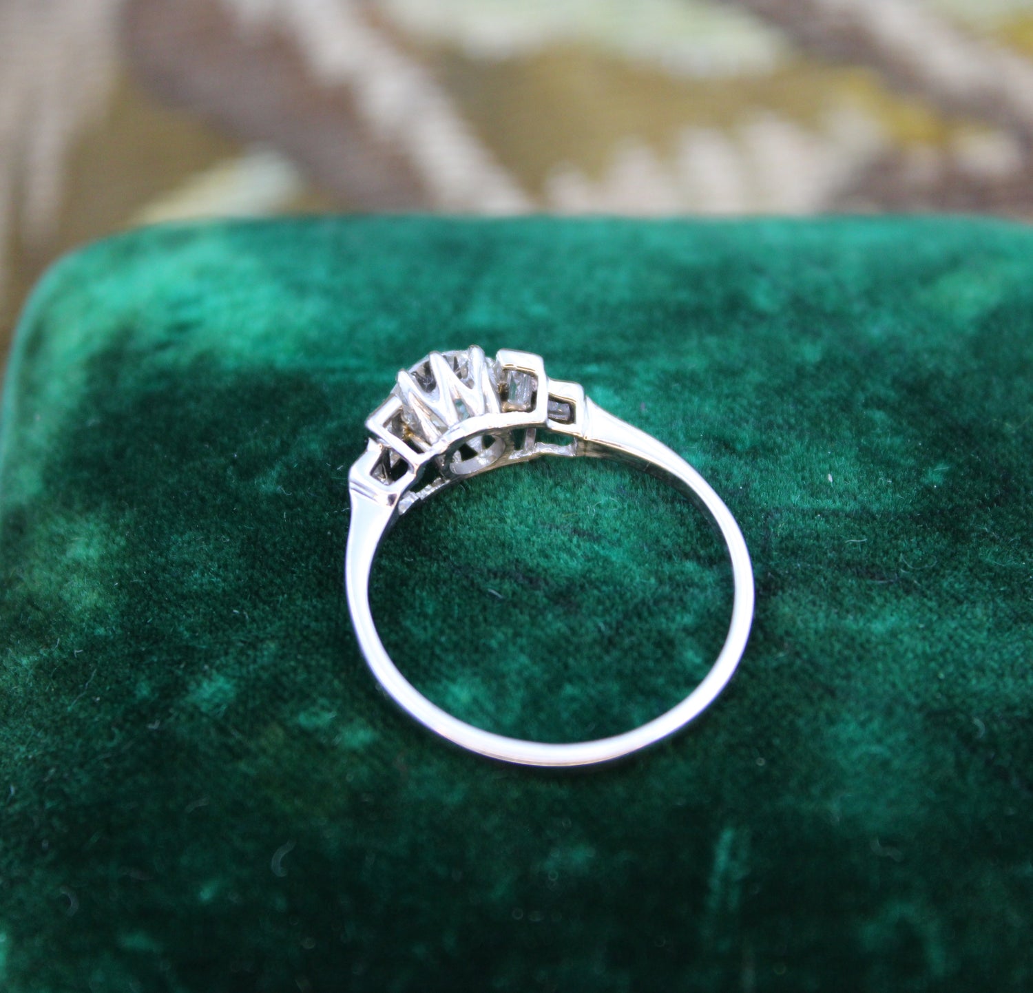 An Art Deco 0.73 Carat Diamond Engagement Ring, with Classic Diamond Stepped Shoulders, set in Platinum, English, Circa 1930 - Robin Haydock Antiques