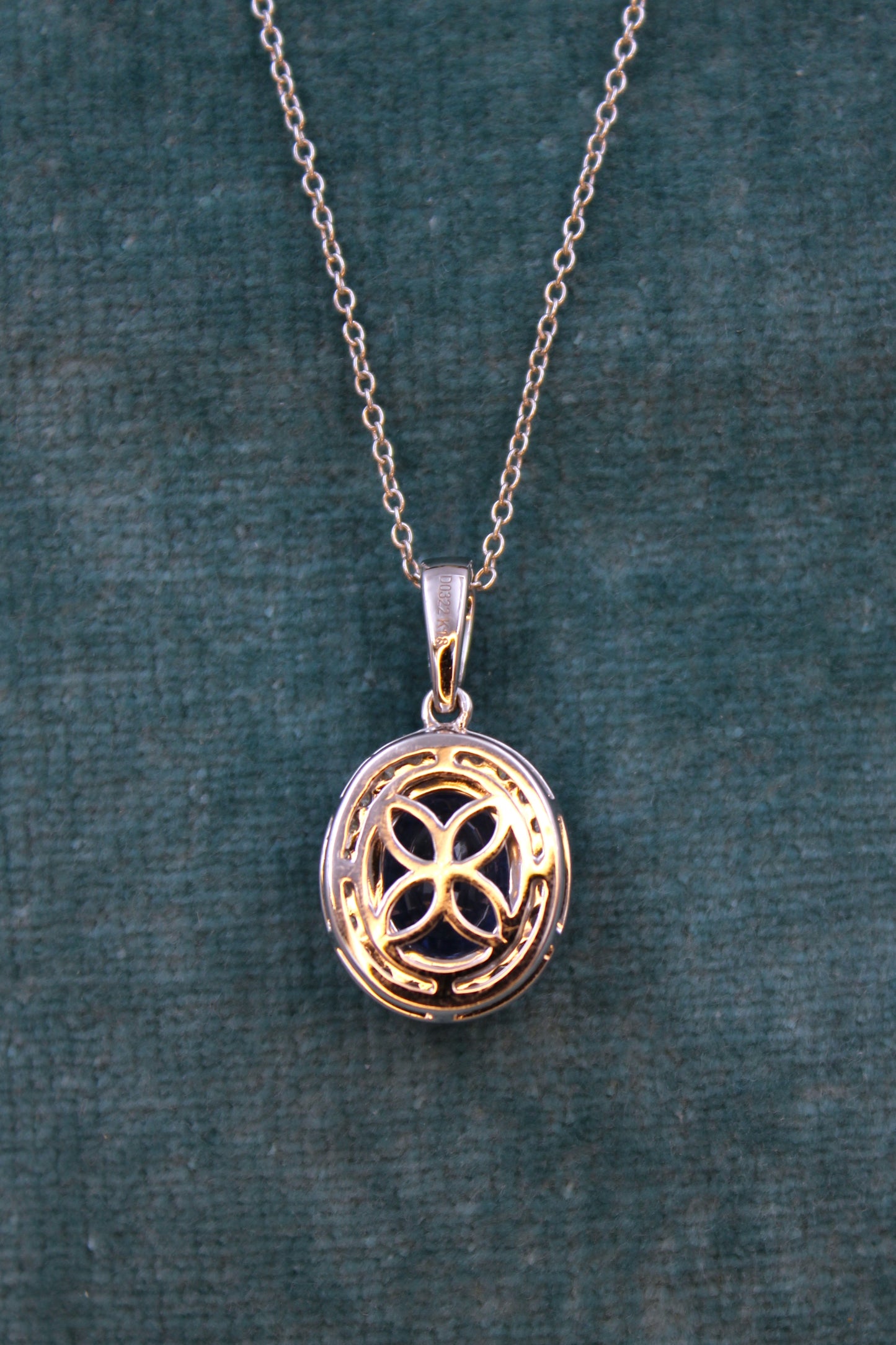 A Natural 2.20 Carat Sapphire and Diamond Pendant, English, Pre-owned - Robin Haydock Antiques