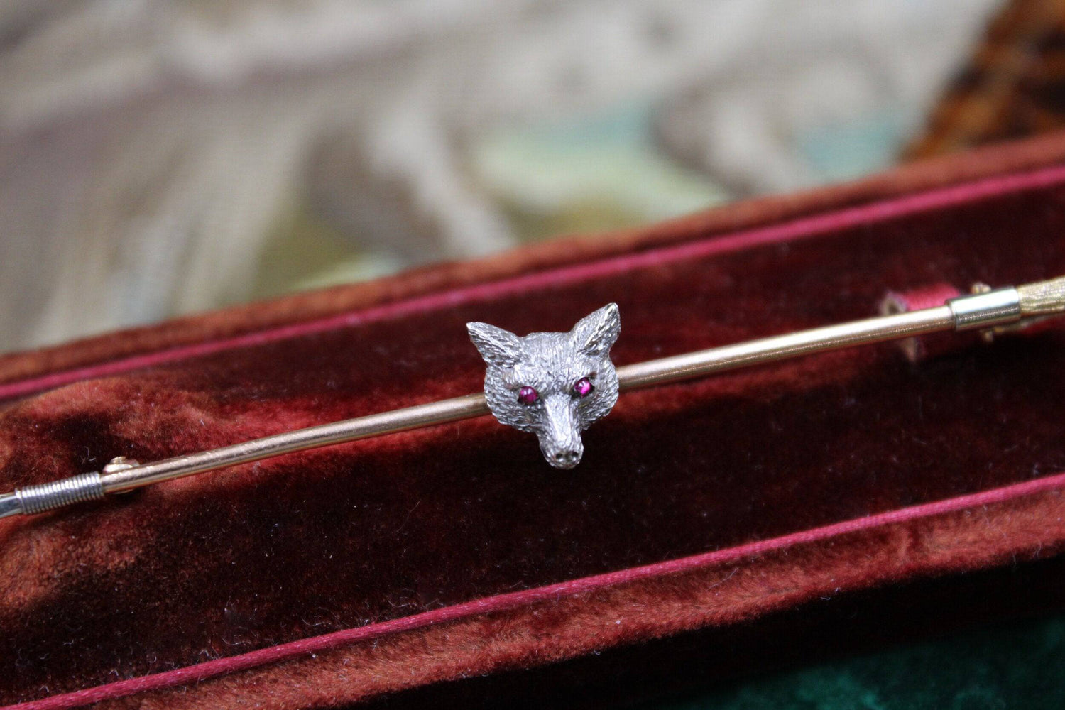 A very fine 15ct & 9ct Gold "Fox" Stock Pin, English, Circa 1910 - Robin Haydock Antiques