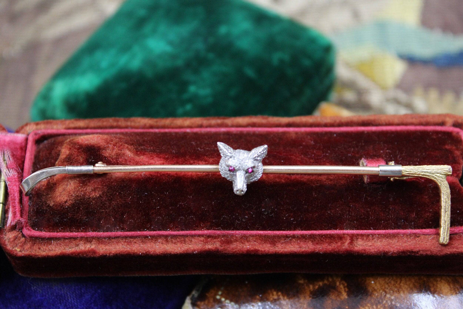 A very fine 15ct & 9ct Gold "Fox" Stock Pin, English, Circa 1910 - Robin Haydock Antiques