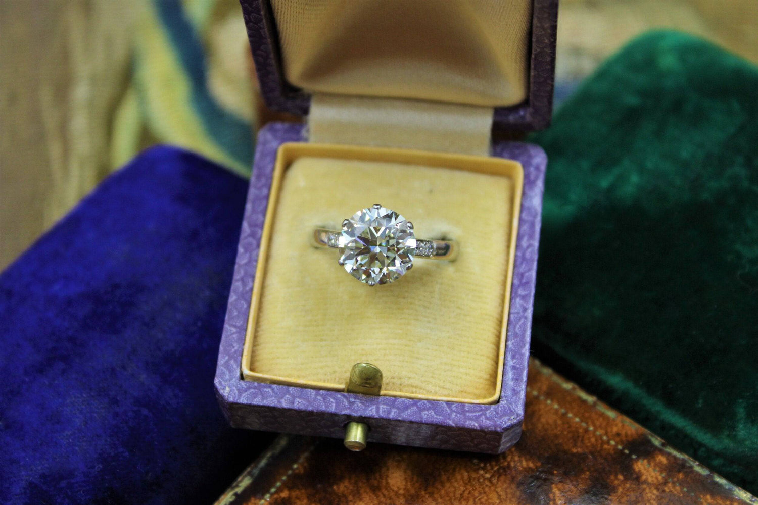 A 3.66 Carats Diamond Solitaire Ring mounted in Platinum, Circa 1950 - Robin Haydock Antiques
